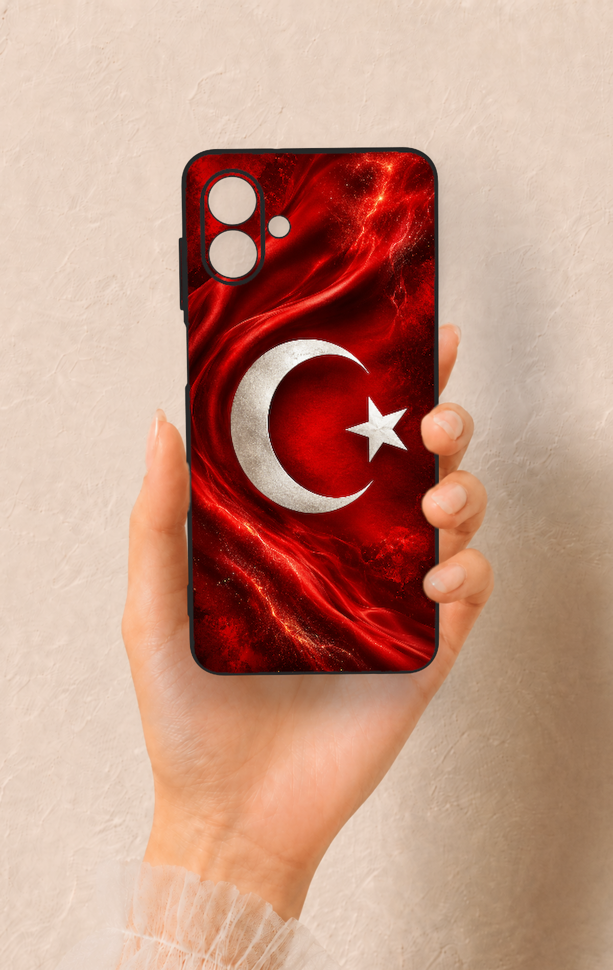 Samsung A07 Uyumlu Türk Bayrağı Desenli Silikon Kılıf