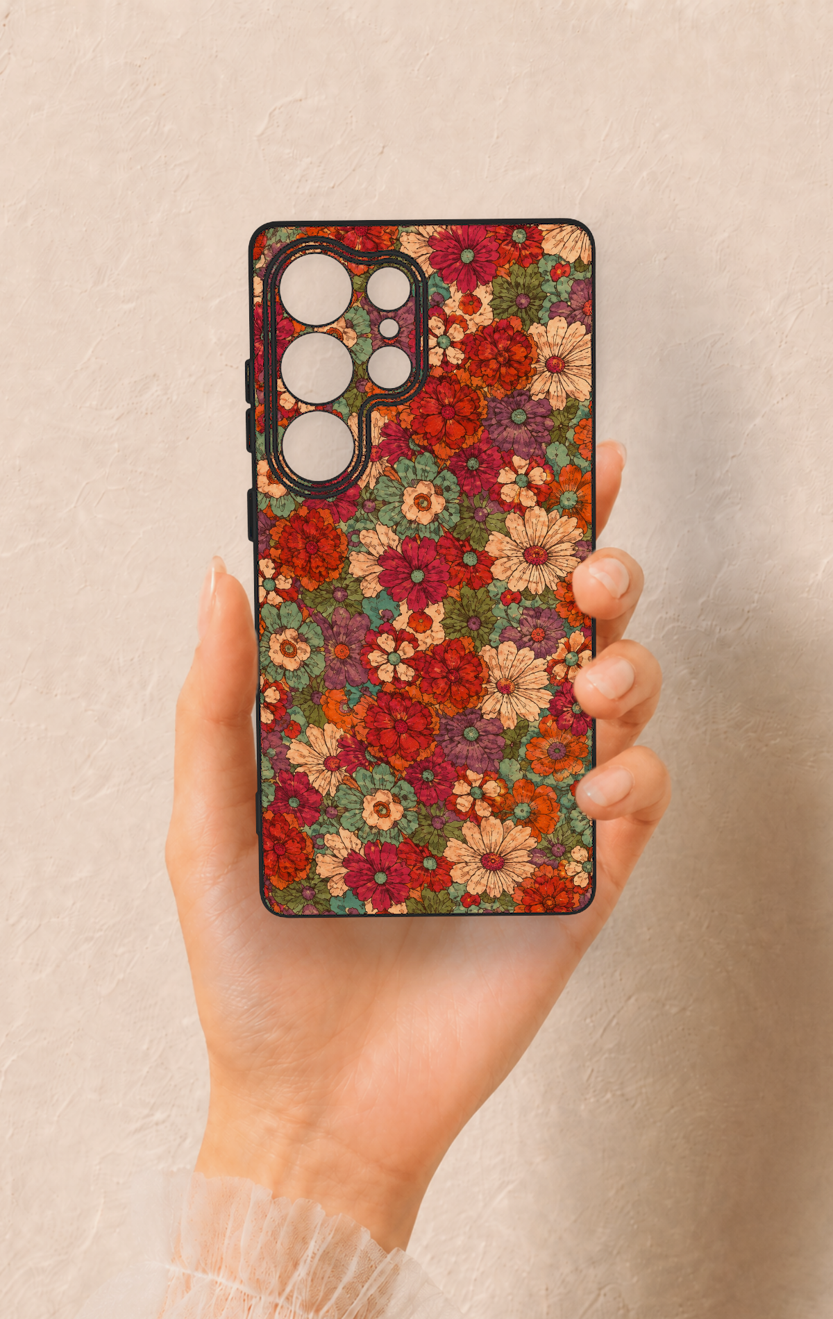 Samsung S25 Ultra Uyumlu Pastel Çiçek Bahçesi Desenli Silikon Kılıf