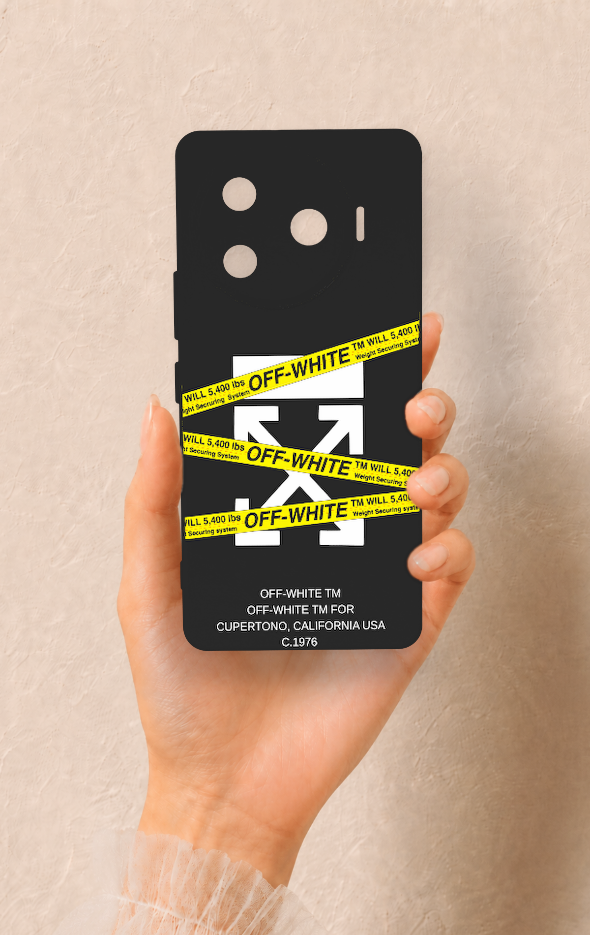 Tecno Camon 30 Pro 5G Uyumlu Off White Desenli Silikon Kılıf