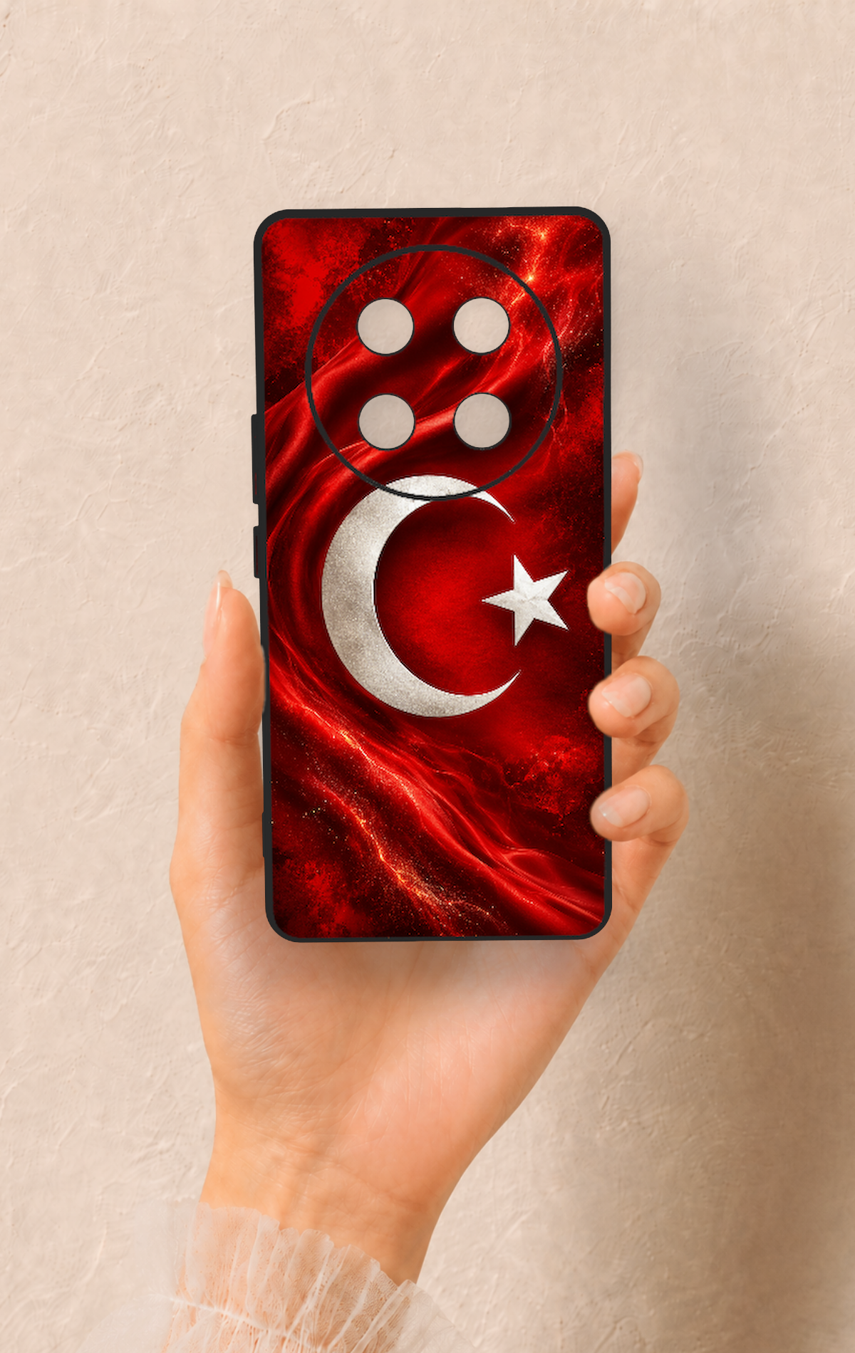 Honor Magic 7 Lite 5G Uyumlu Türk Bayrağı Desenli Silikon Kılıf