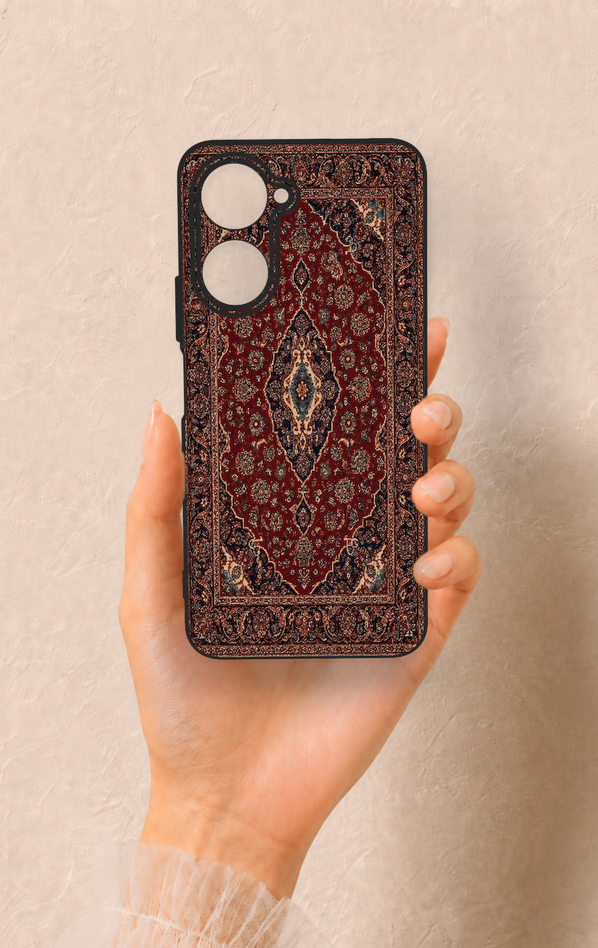 Vivo Y18 Uyumlu Acem Halı Desenli Silikon Kılıf