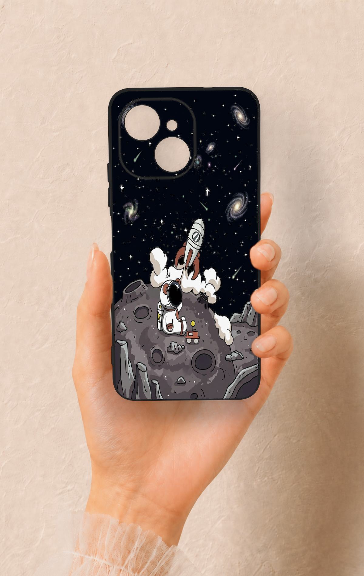 Tecno Spark 40C Uyumlu Uzay Astronot Desenli Silikon Kılıf