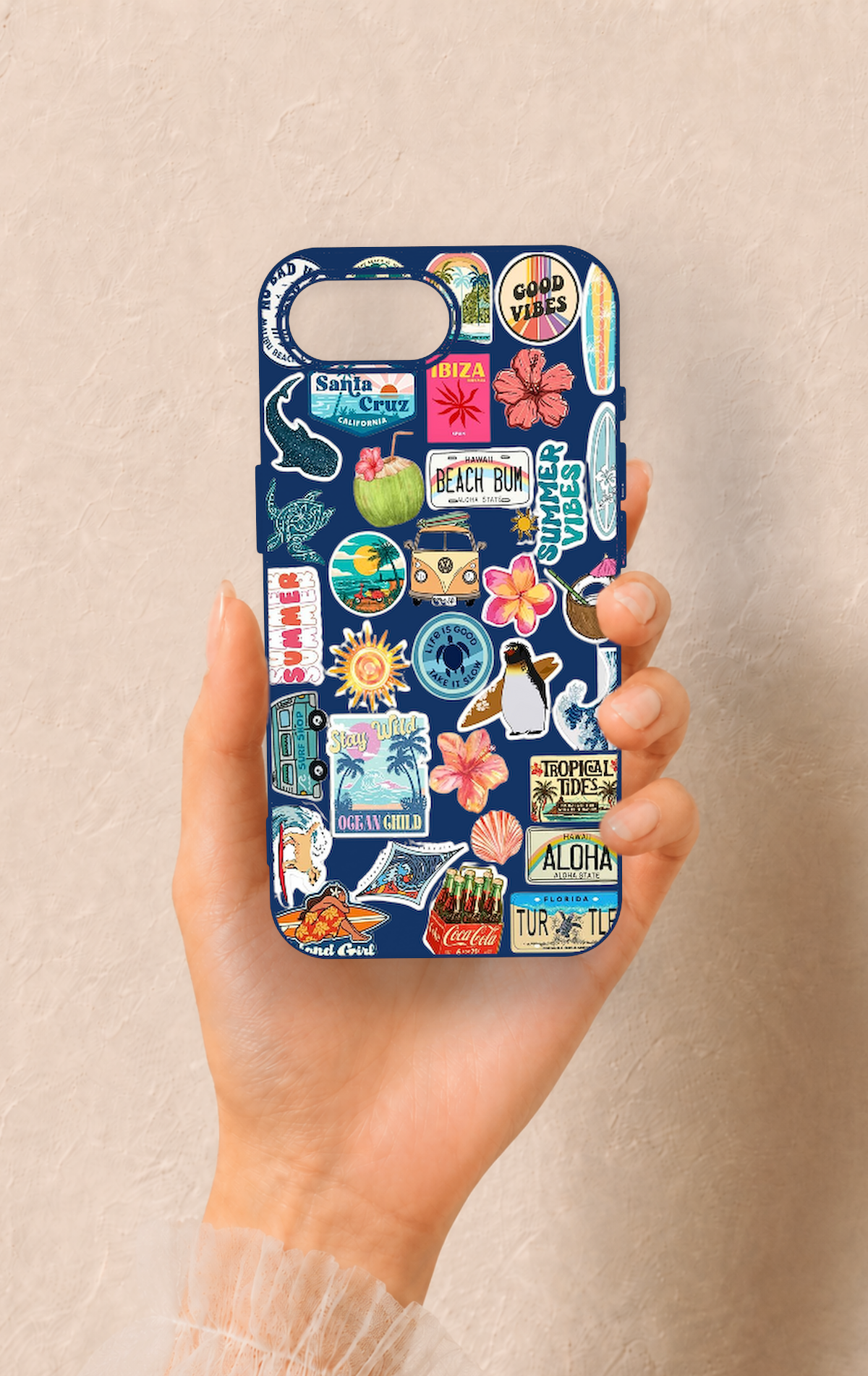 iPhone 16E Uyumlu Summer Vibes Desenli Silikon Kılıf