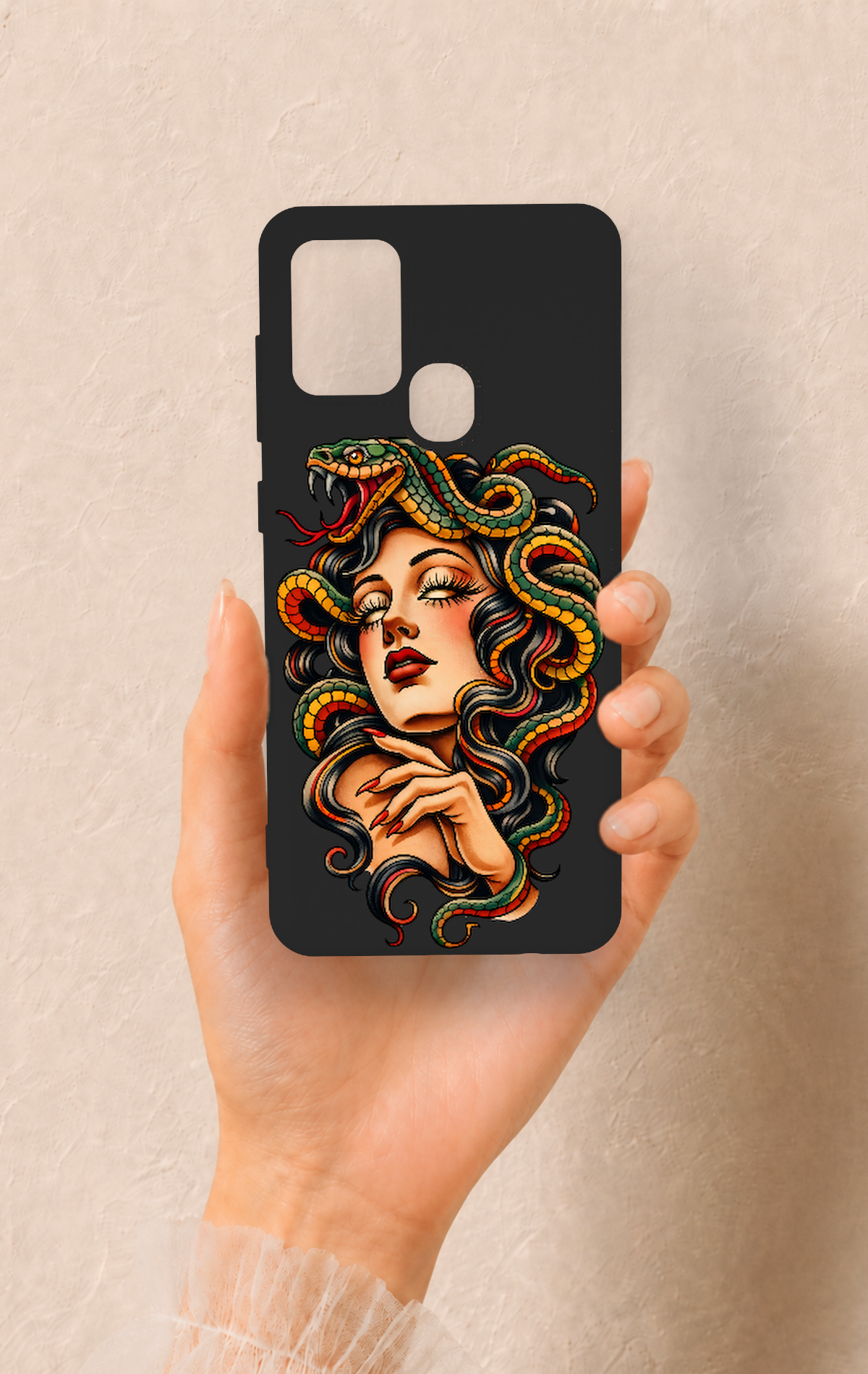 Samsung A21S Uyumlu Medusa Desenli Silikon Kılıf