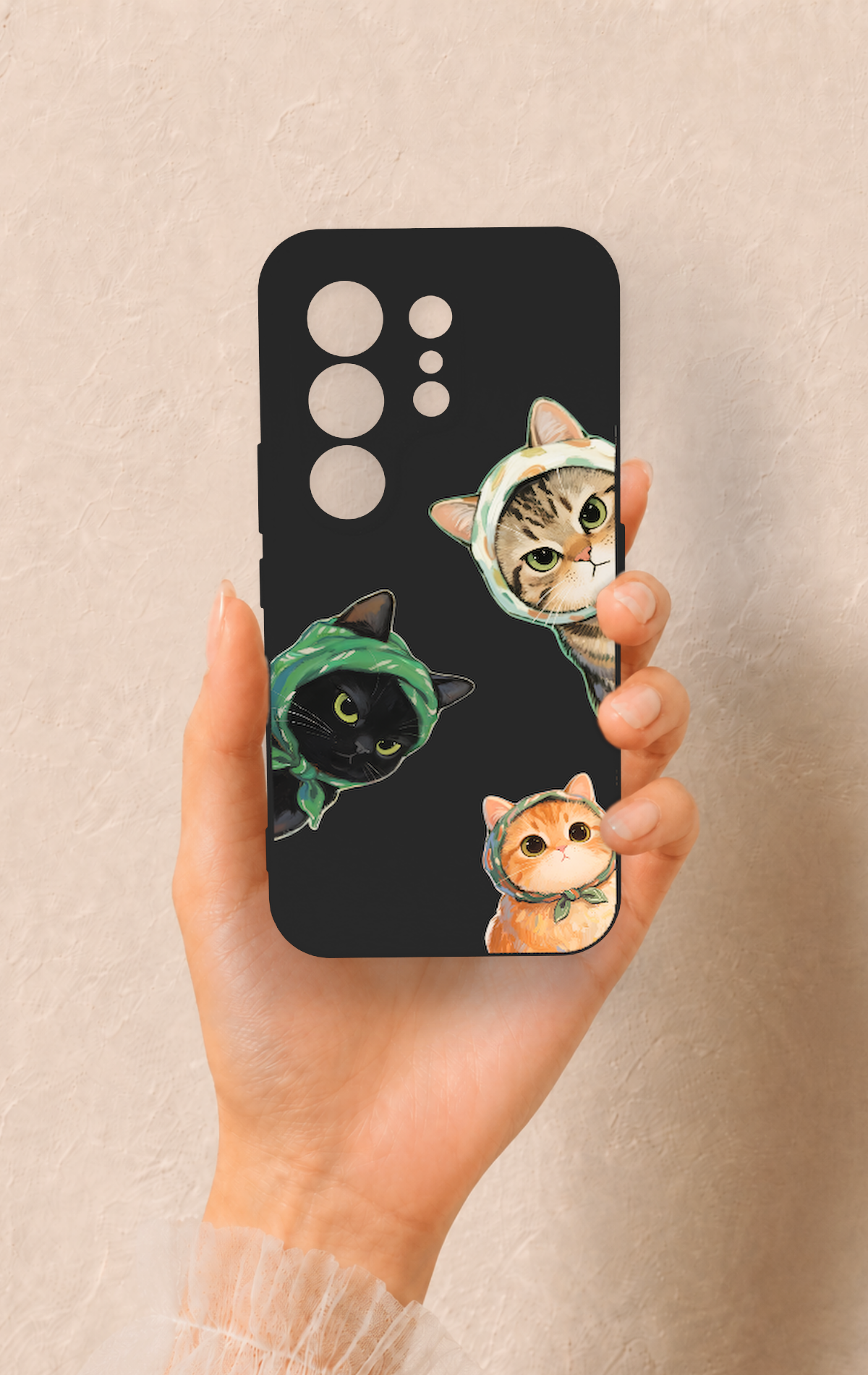 Tecno Camon 50 4G Uyumlu Kedi Ekibi Desenli Silikon Kılıf