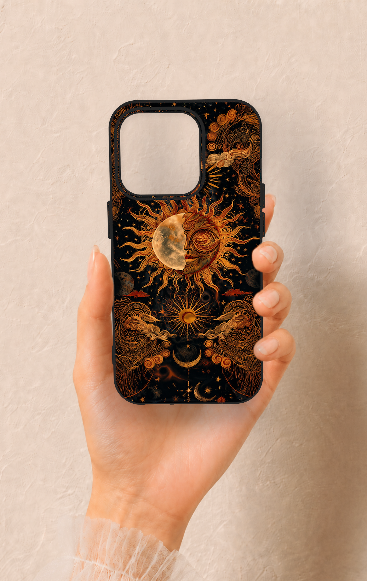 iPhone 15 Pro Uyumlu Mistik Güneş Desenli Silikon Kılıf