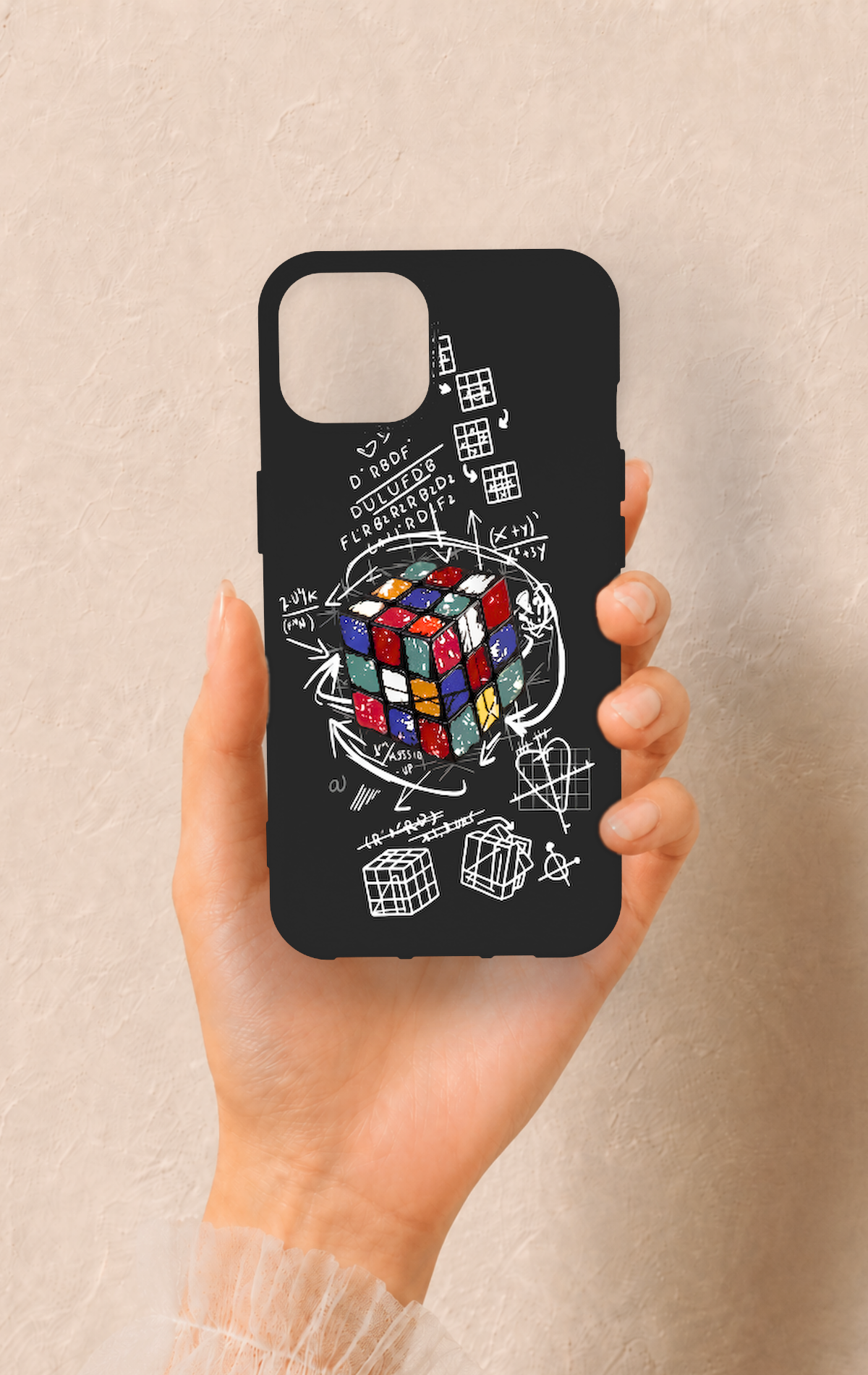 iPhone 13 Uyumlu Rubik Küb Desenli Silikon Kılıf