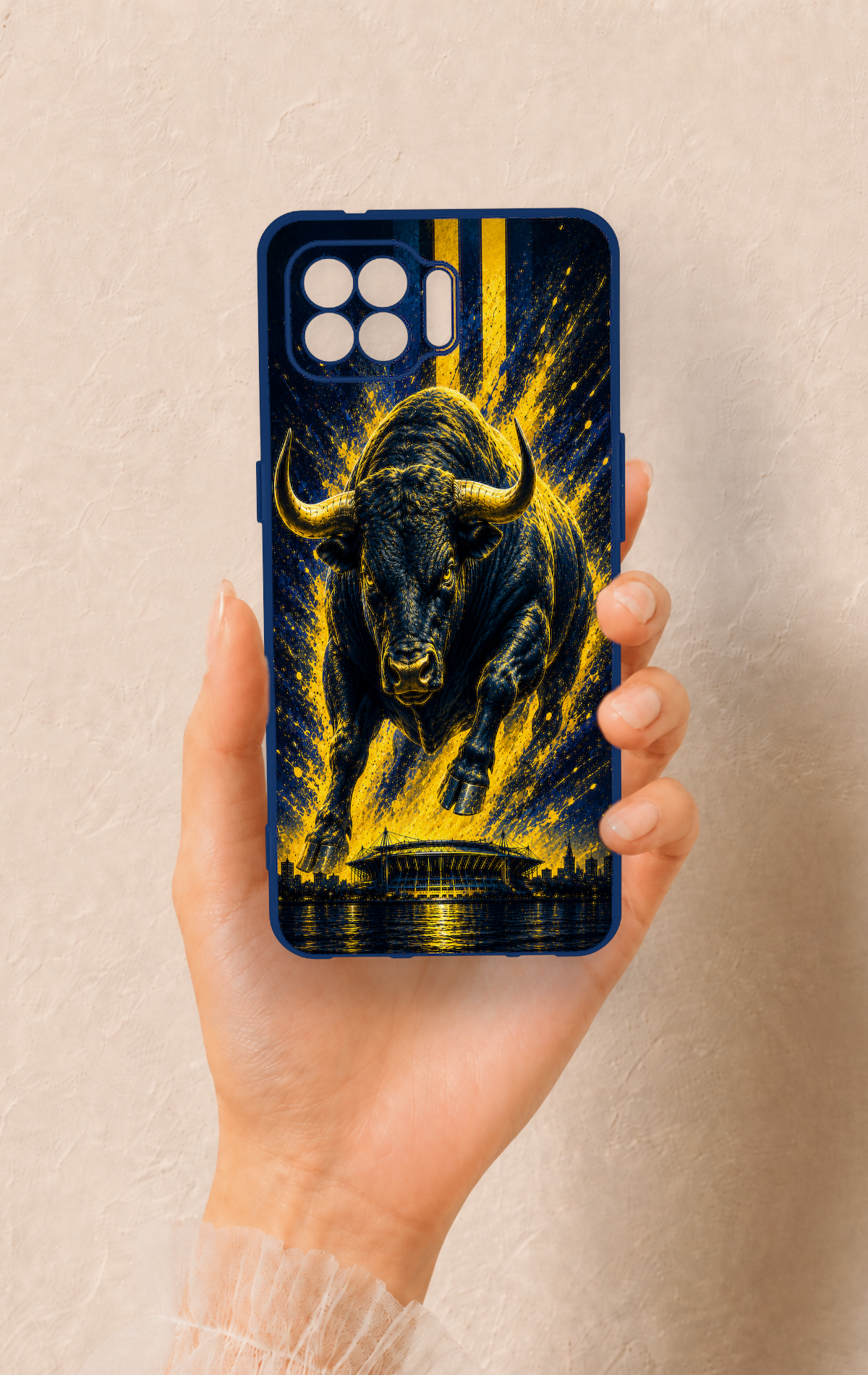 Oppo Reno 4 Lite Uyumlu Kadiköy Boğası Desenli Silikon Kılıf