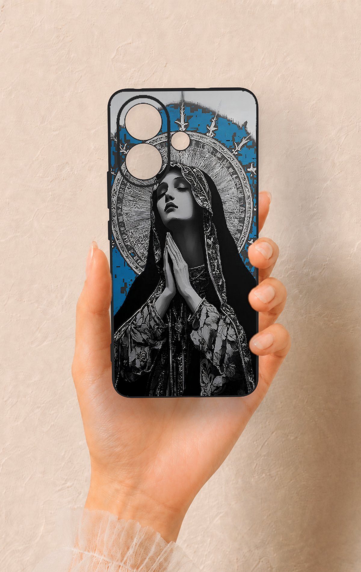 Vivo V60 Lite Uyumlu Rahibe Desenli Silikon Kılıf