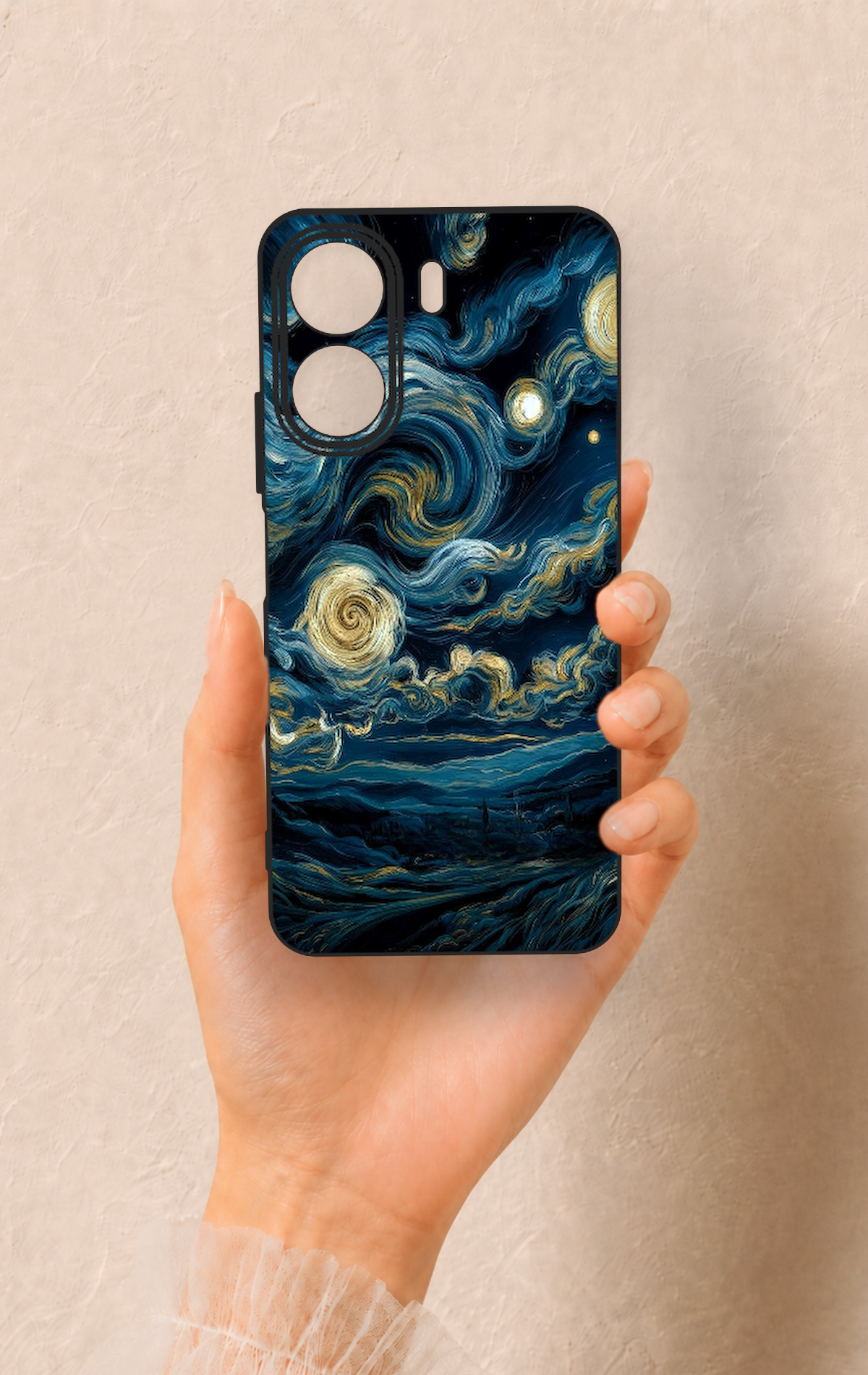 Redmi 13C Uyumlu Yıldızlı Gece Desenli Silikon Kılıf