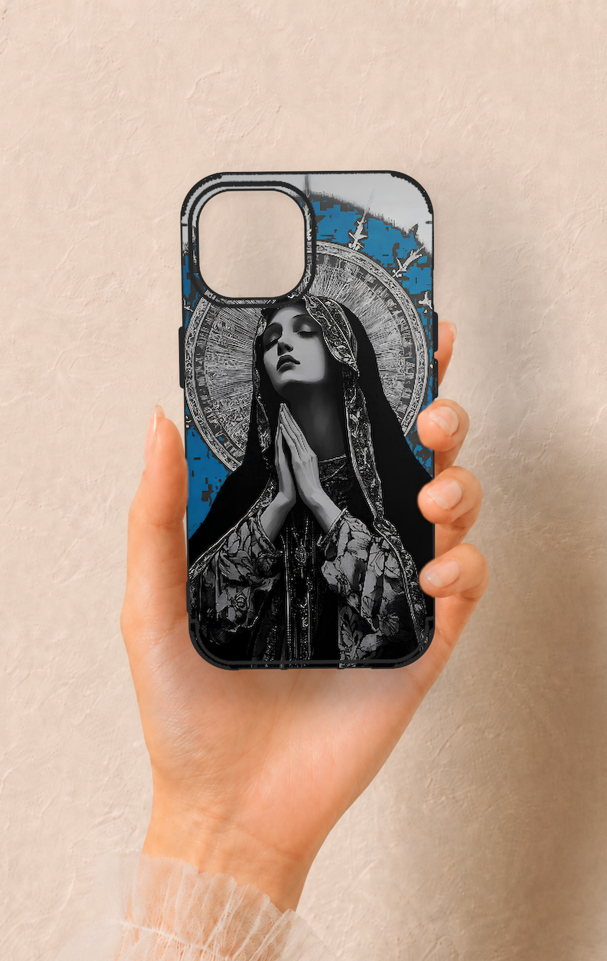iPhone 15 Uyumlu Rahibe Desenli Silikon Kılıf