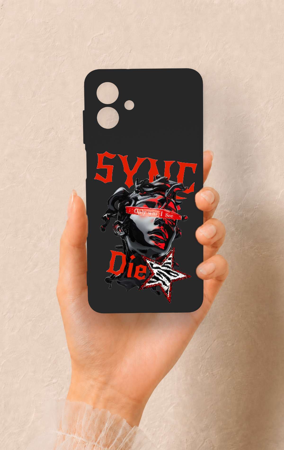 Samsung A07 Uyumlu Sync Die Desenli Silikon Kılıf