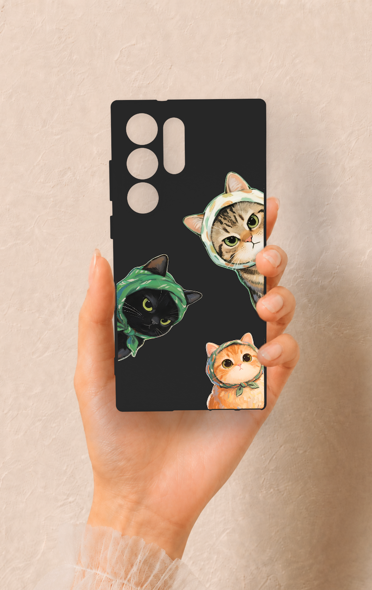 Samsung S23 Ultra Uyumlu Kedi Ekibi Desenli Silikon Kılıf