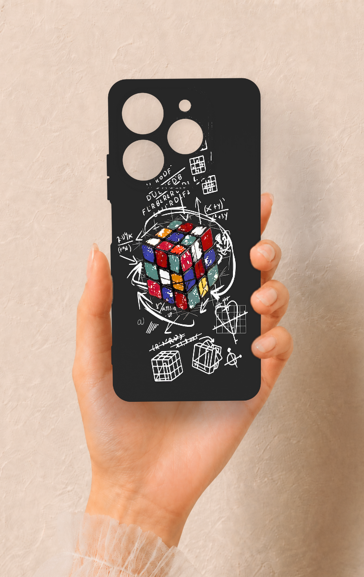 Tecno Spark 10 Pro Uyumlu Rubik Küb Desenli Silikon Kılıf