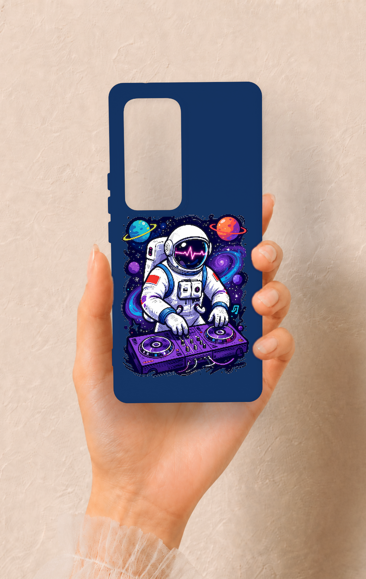 Vivo V30 Uyumlu Astronot DJ Desenli Silikon Kılıf