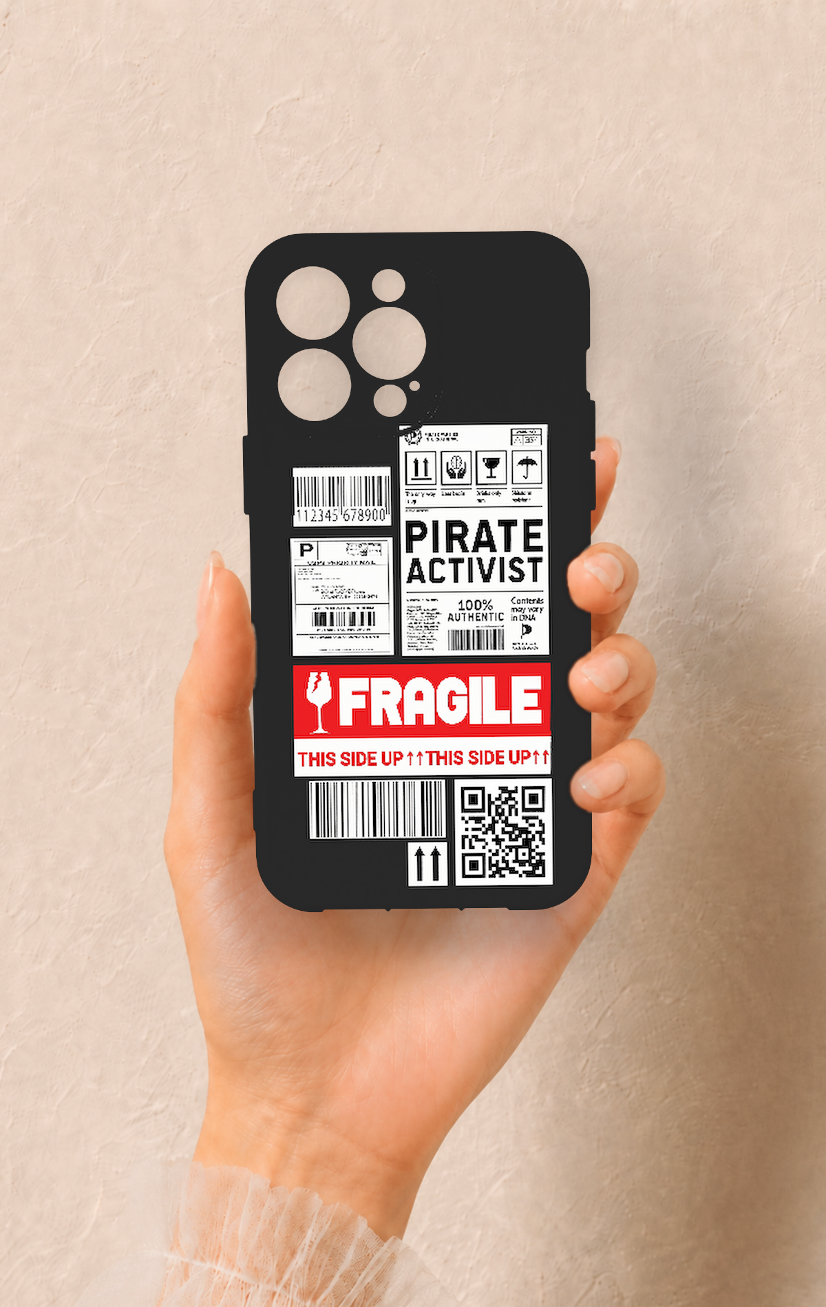 iPhone 14 Pro Max Uyumlu Fragile Desenli Silikon Kılıf
