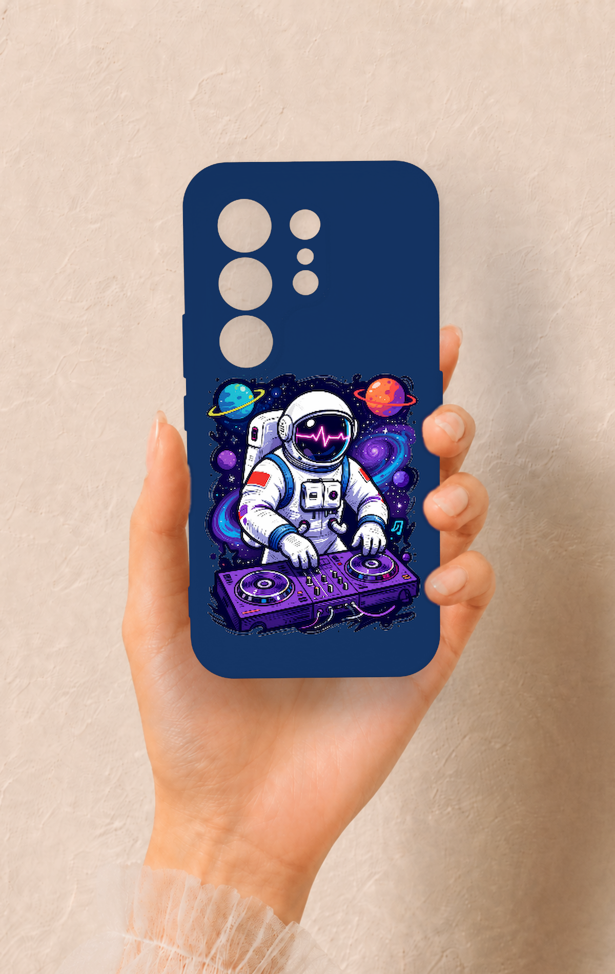 Tecno Camon 50 4G Uyumlu Astronot DJ Desenli Silikon Kılıf