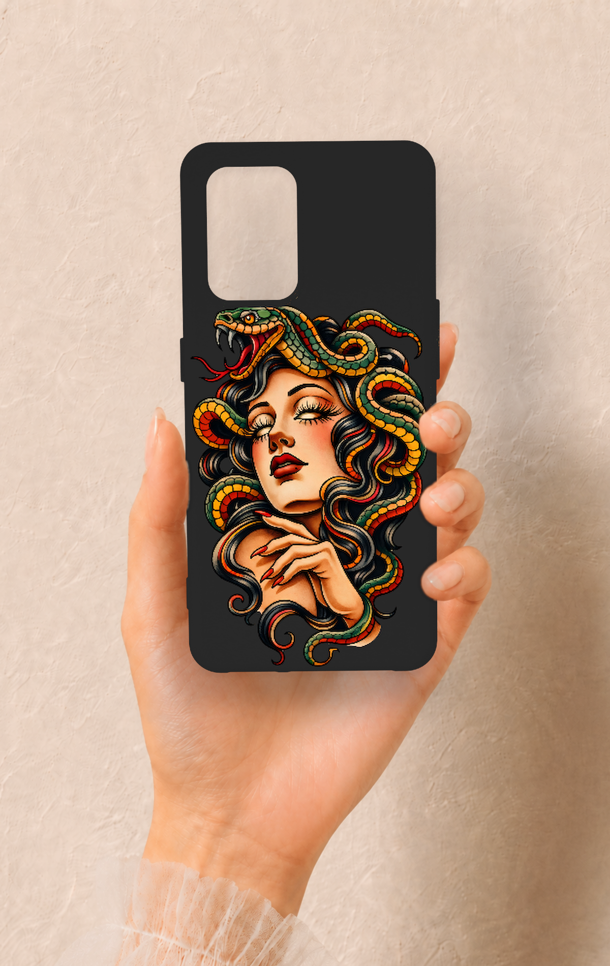 Oppo-A74 Uyumlu Medusa Desenli Silikon Kılıf
