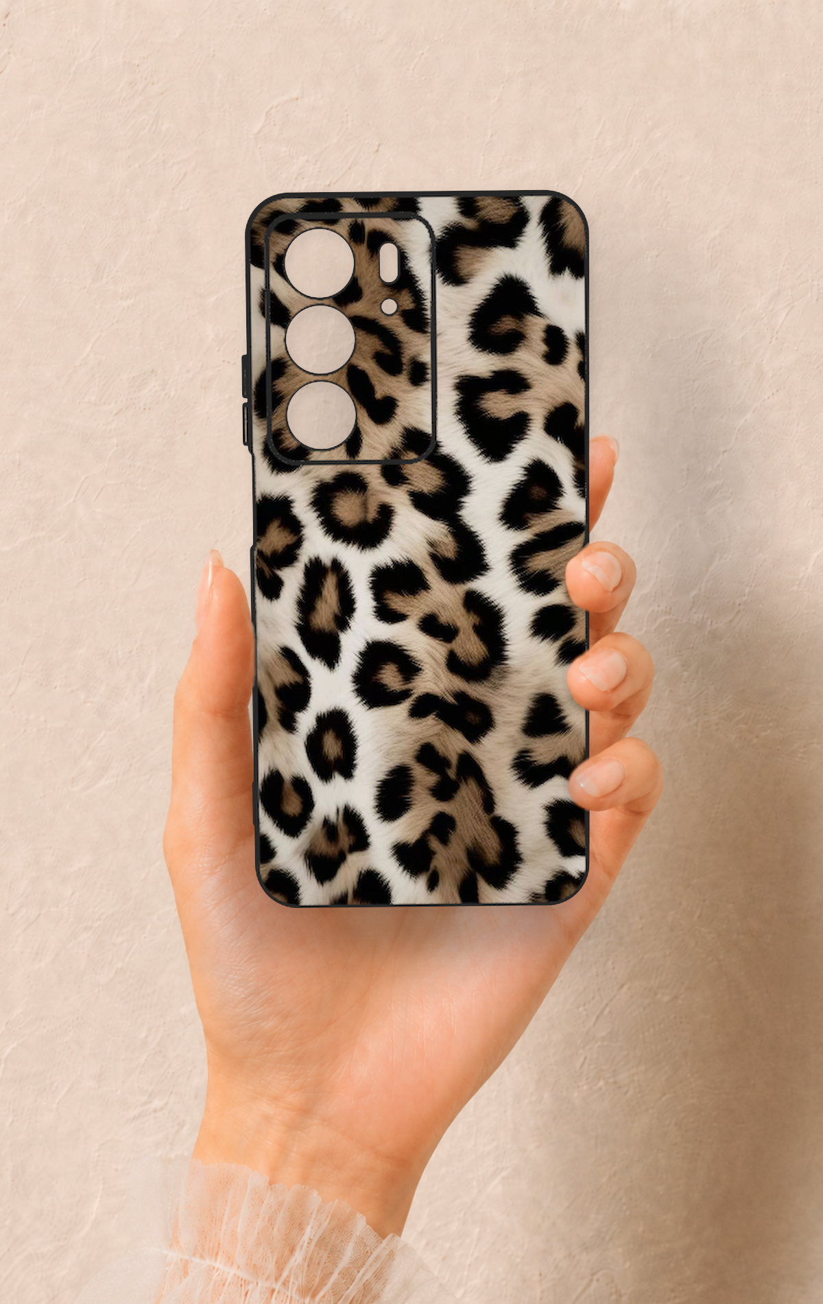 Realme C75 Uyumlu Leopar Derisi Desenli Silikon Kılıf