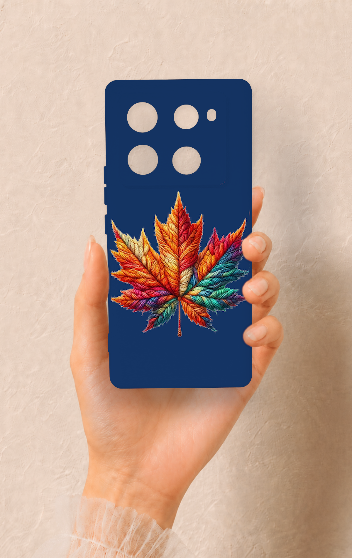 İnfinix Note 40 Pro Uyumlu Renkli Yaprak Desenli Silikon Kılıf