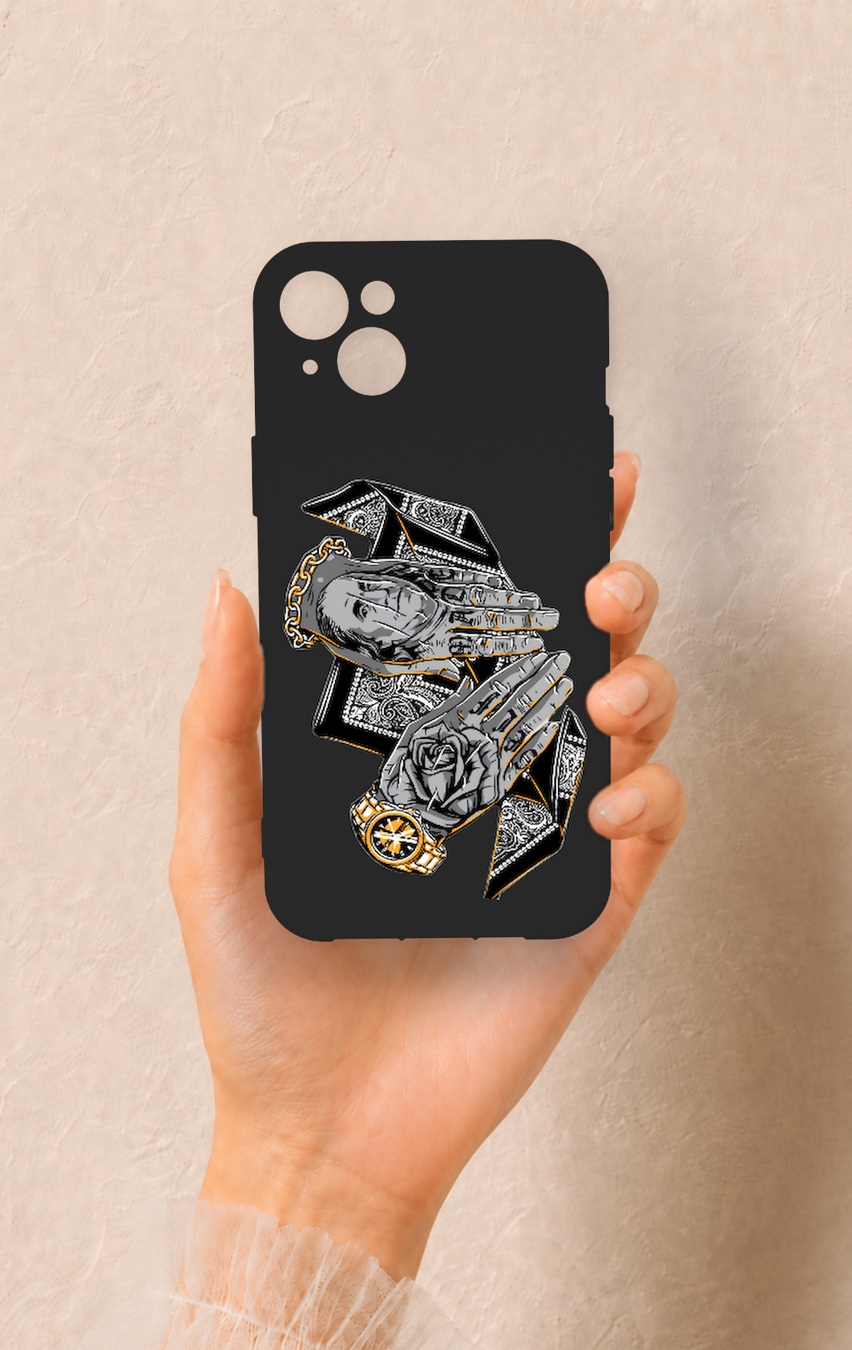 iPhone 14 Plus/15 Plus Uyumlu Self Made Desenli Silikon Kılıf