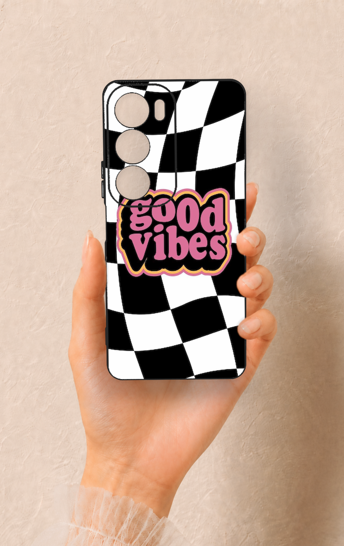 Vivo Y19s Uyumlu Black Good Vibes Desenli Silikon Kılıf