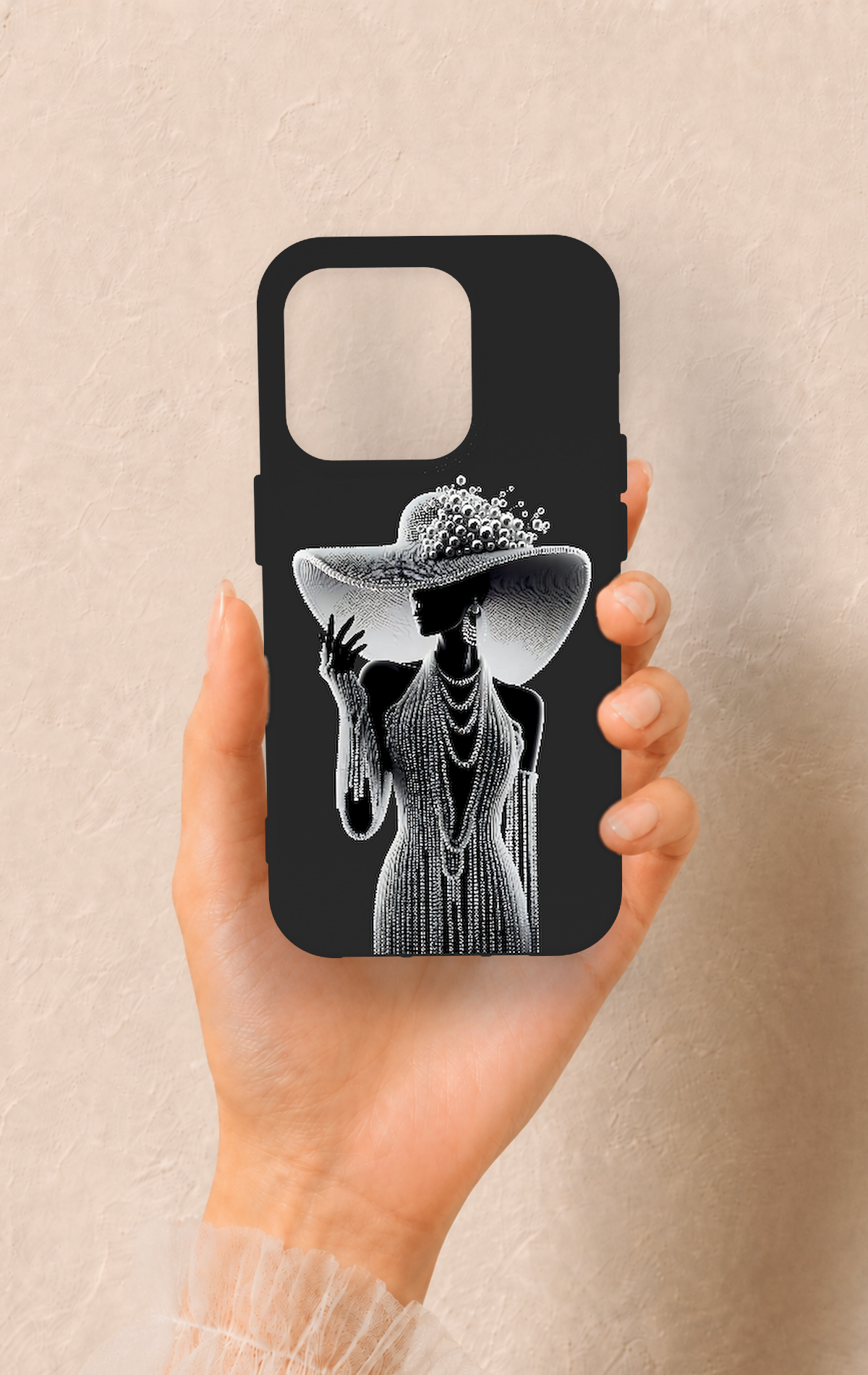 iPhone 15 Pro Uyumlu Lady Desenli Silikon Kılıf