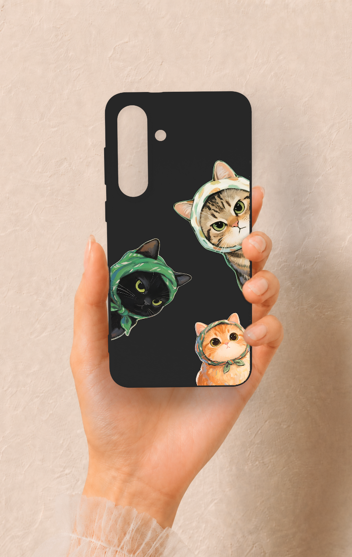 Samsung S25Fe Uyumlu Kedi Ekibi Desenli Silikon Kılıf