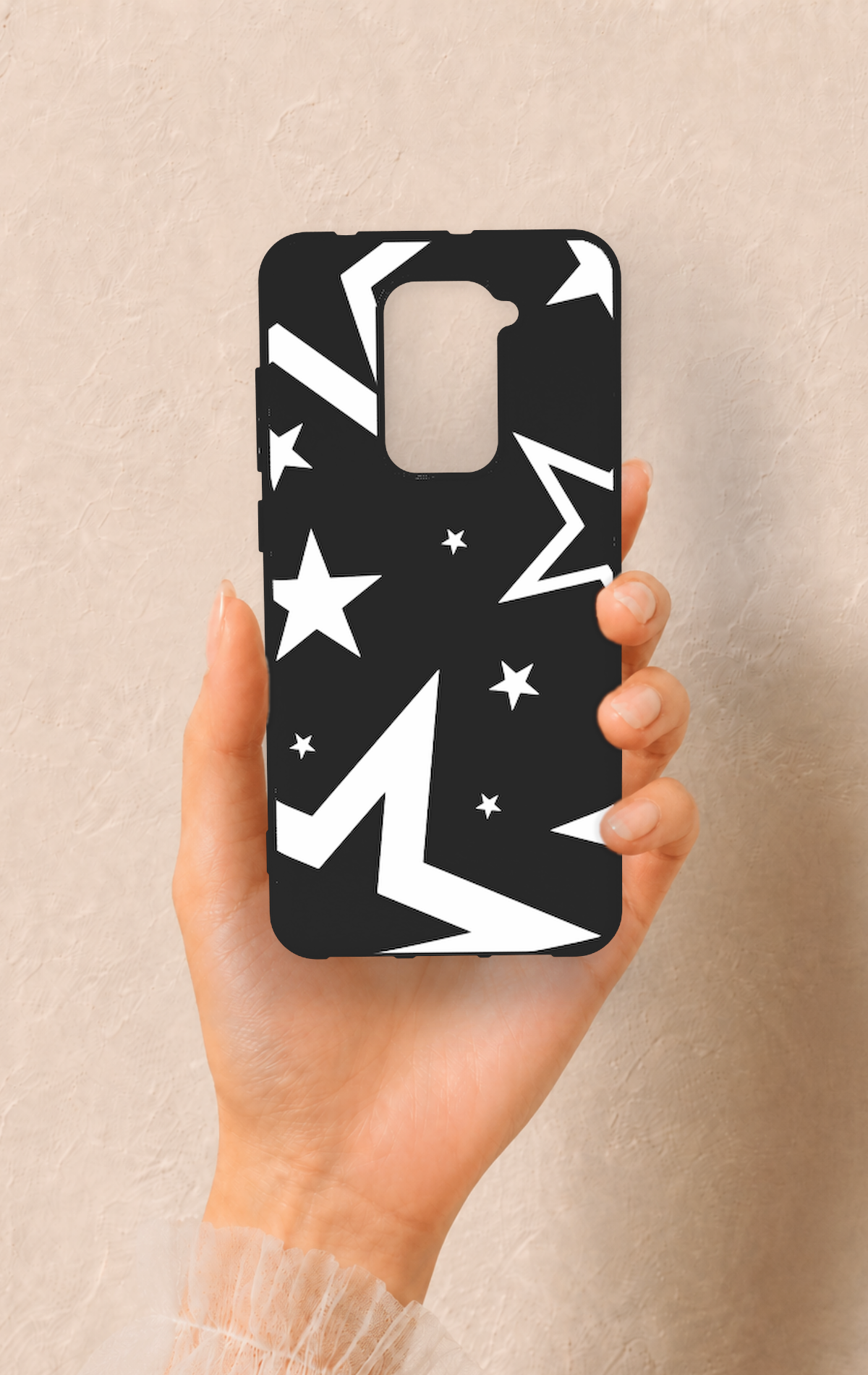Redmi Note 9 Uyumlu Siyah Mega Star Desenli Silikon Kılıf