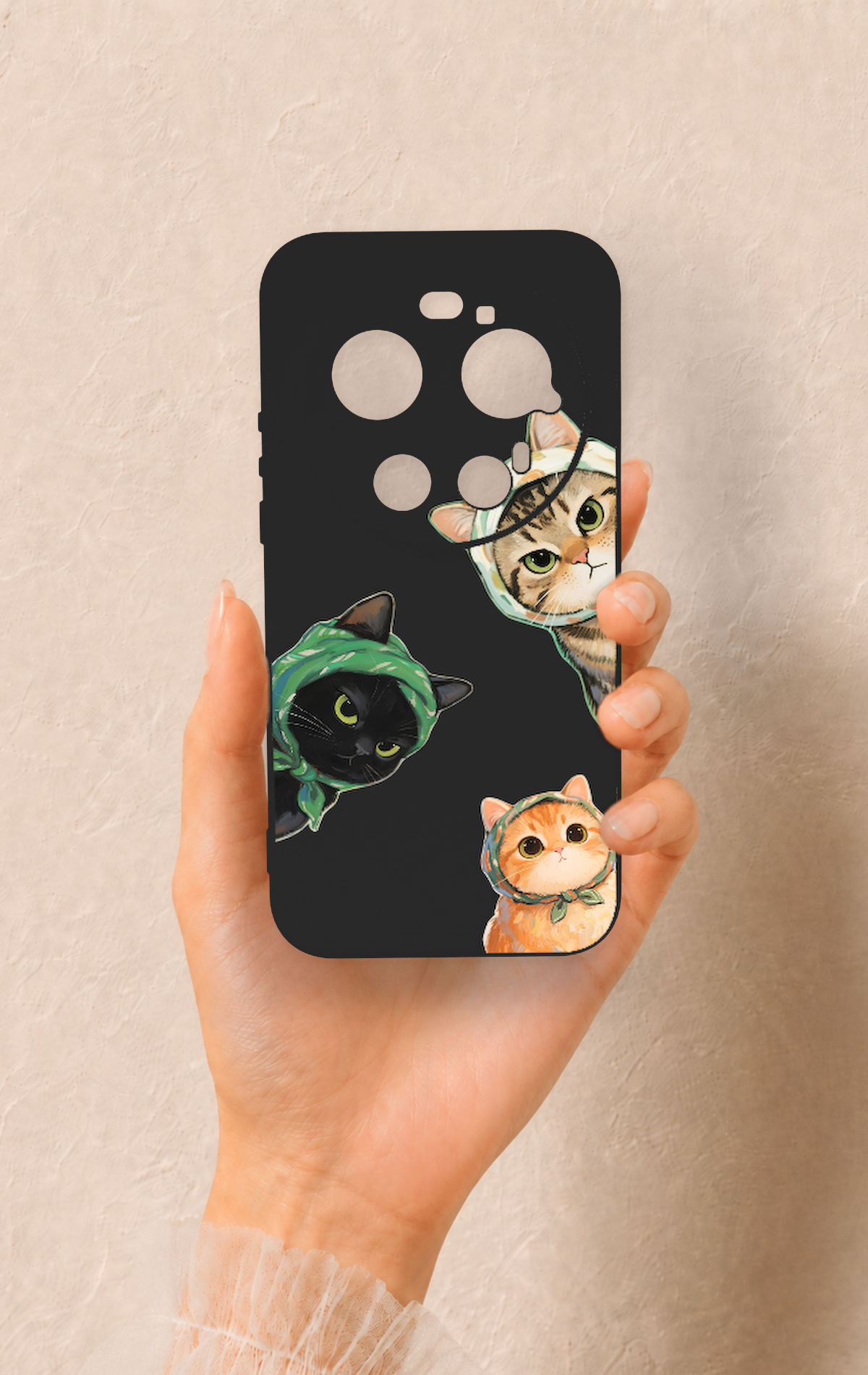 Xiaomi Mi 17 Ultra Uyumlu Kedi Ekibi Desenli Silikon Kılıf