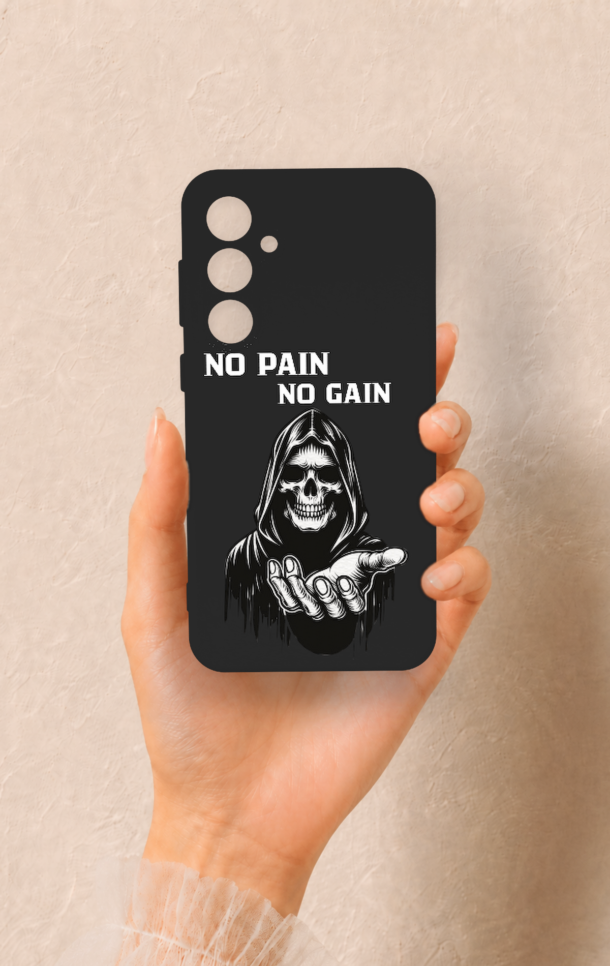 Samsung S23Fe Uyumlu No Pain No Gain Desenli Silikon Kılıf