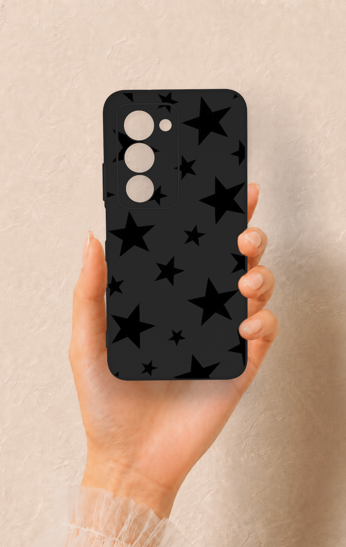 Redmi 15 5G Uyumlu Siyah Star Desenli Silikon Kılıf