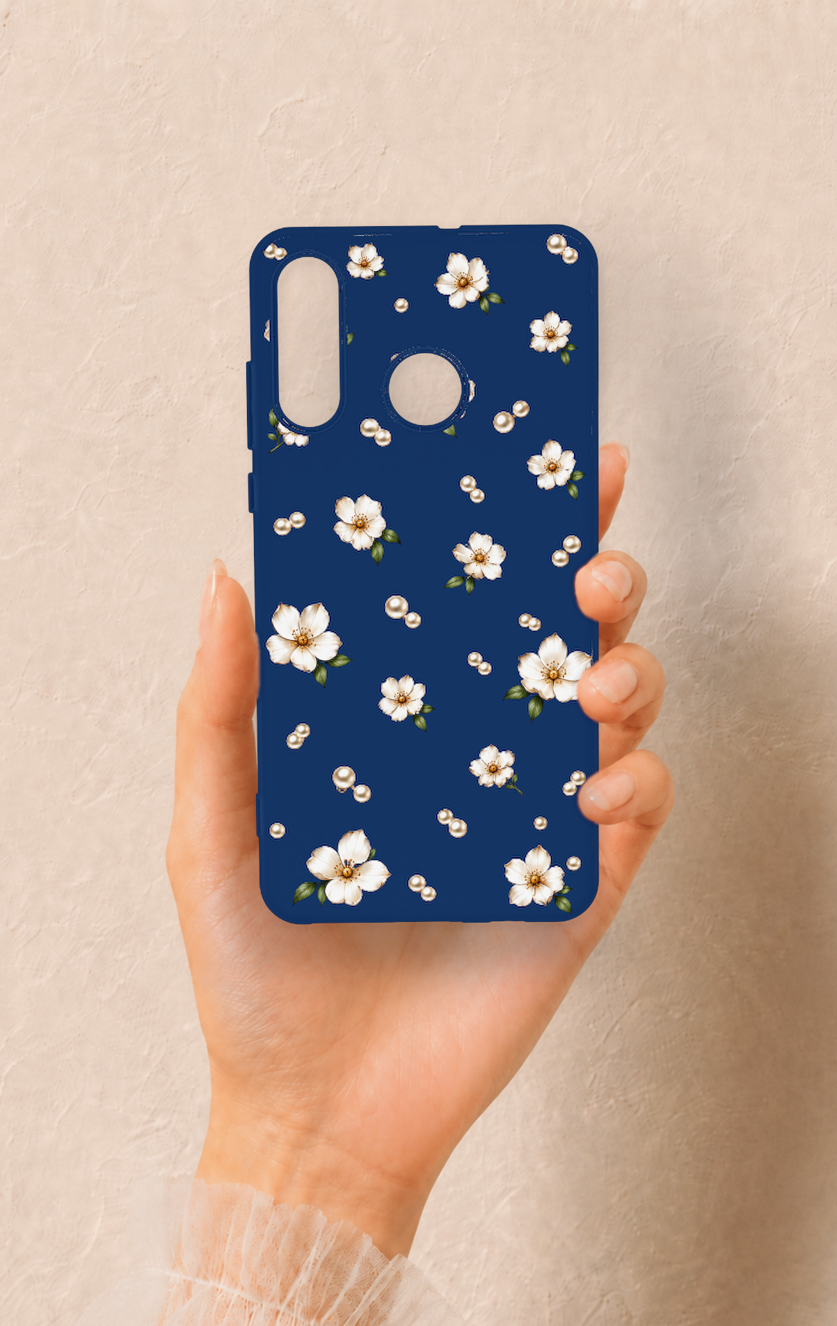 Huawei P30 Lite Uyumlu Papatya İnci Desenli Silikon Kılıf