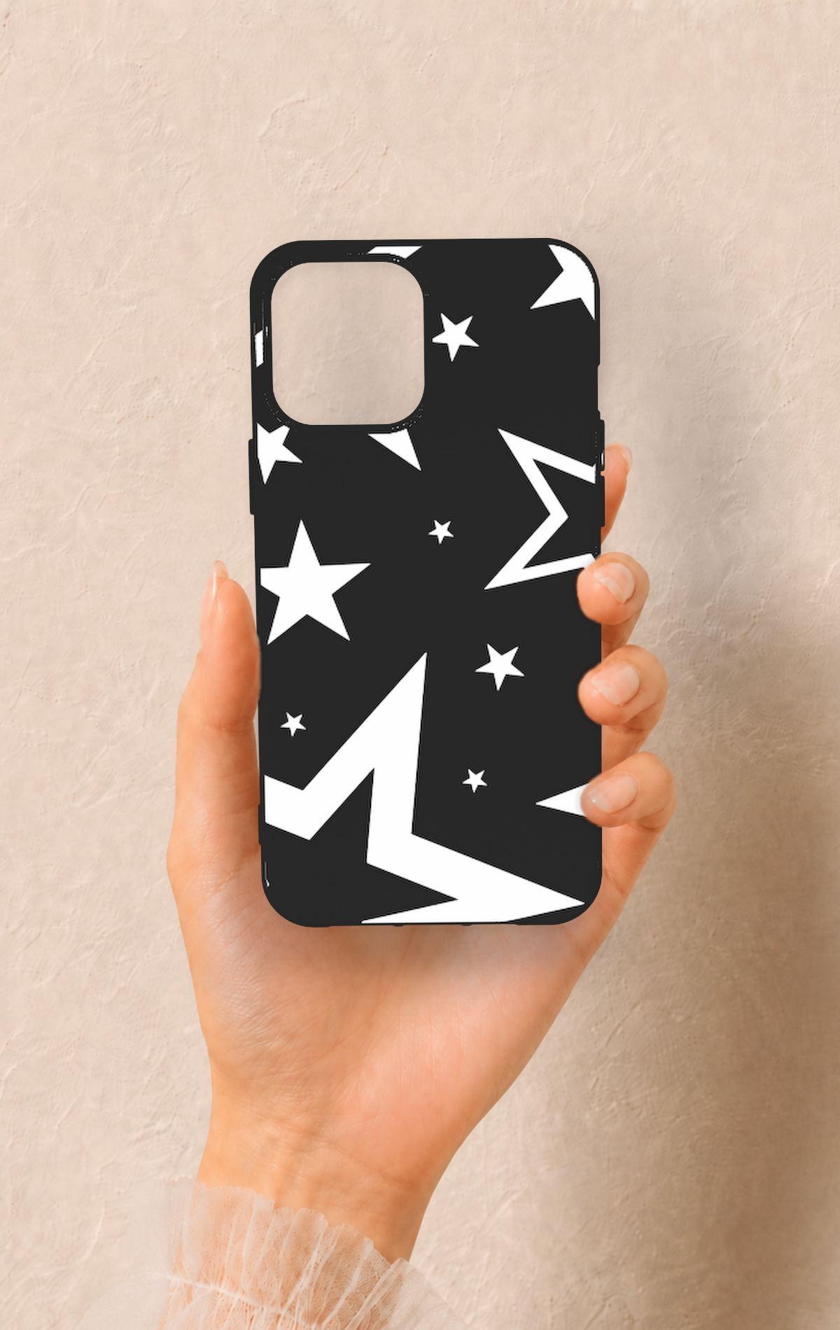 iPhone 12 Pro Max Uyumlu Siyah Mega Star Desenli Silikon Kılıf