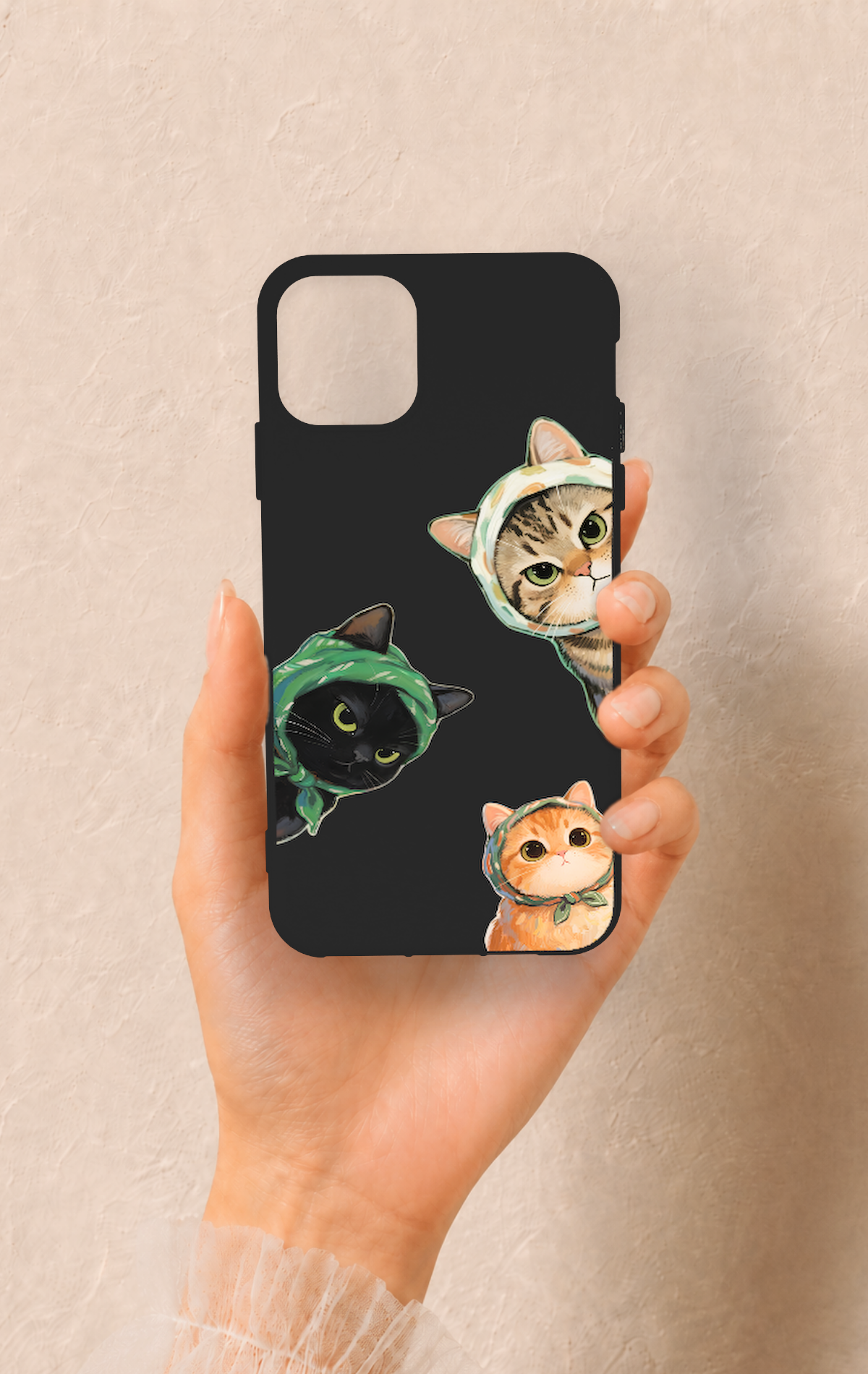 iPhone 11 Pro Max Uyumlu Kedi Ekibi Desenli Silikon Kılıf