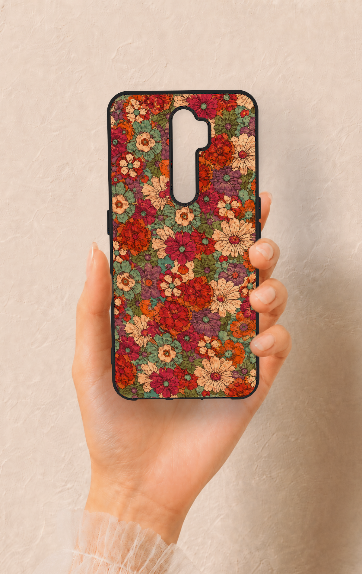 Oppo A5 2020 Uyumlu Pastel Çiçek Bahçesi Desenli Silikon Kılıf