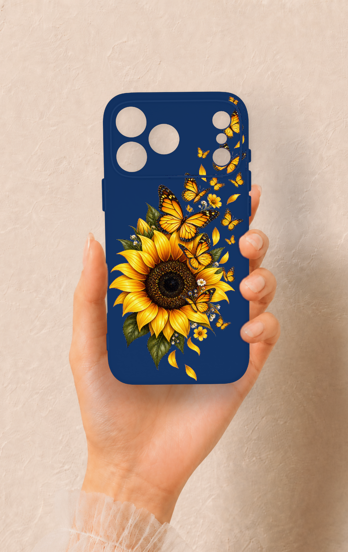 iPhone 17 Pro Max Uyumlu Ayçiçeği Desenli Silikon Kılıf