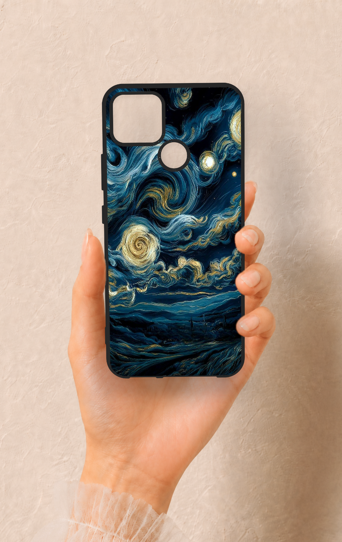 Realme C25 Uyumlu Yıldızlı Gece Desenli Silikon Kılıf