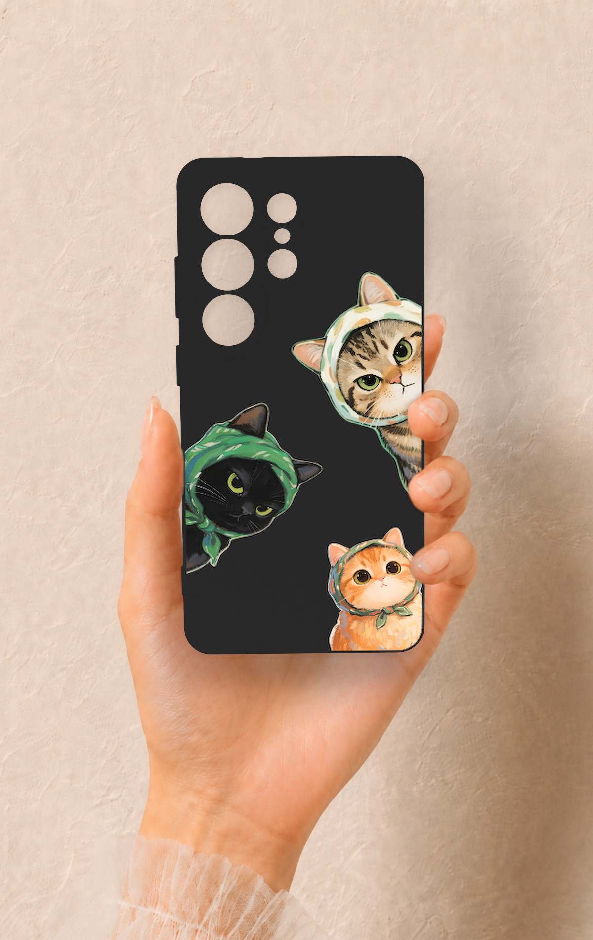 Samsung S26 Ultra Uyumlu Kedi Ekibi Desenli Silikon Kılıf