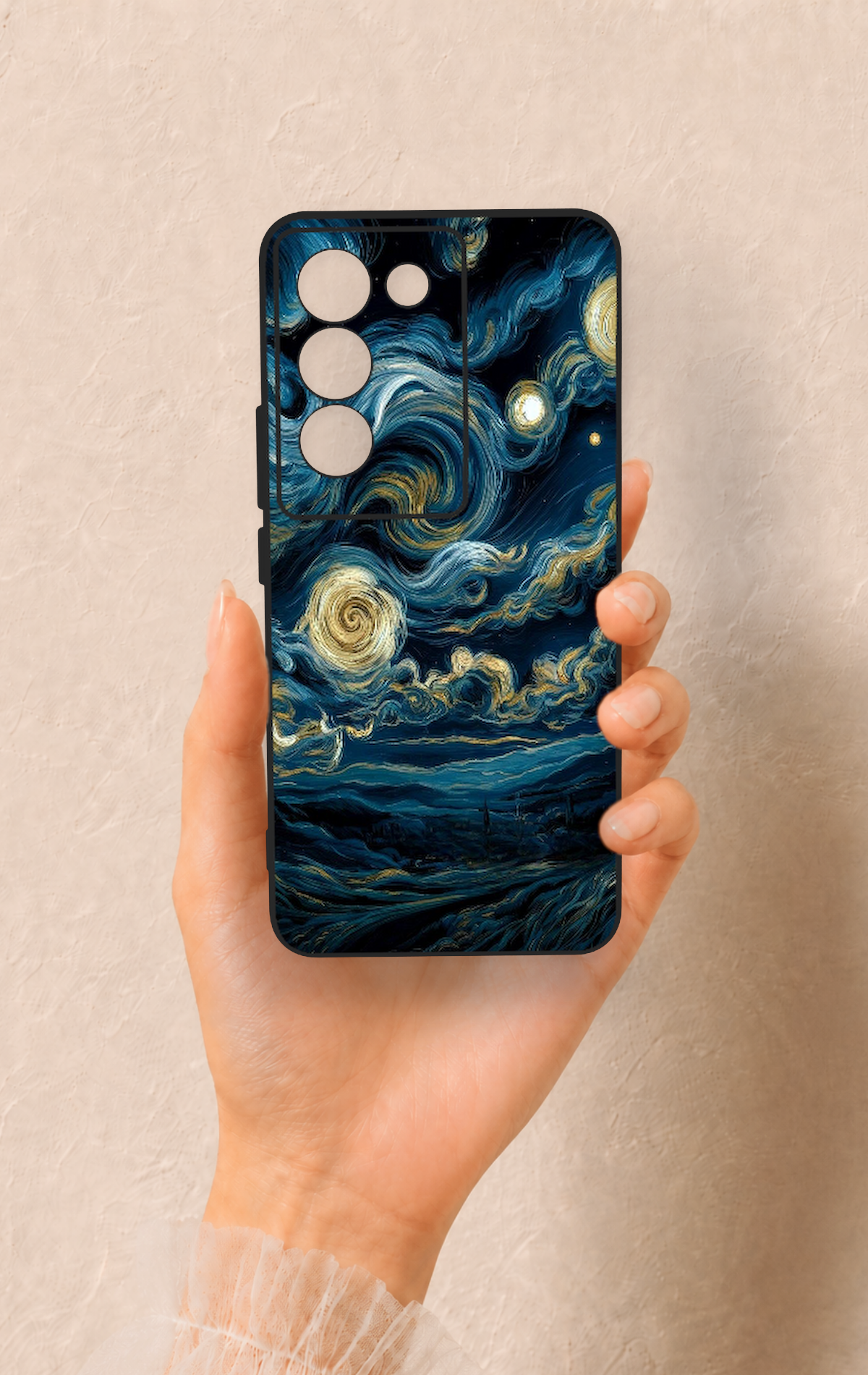 Vivo V30 Lite Uyumlu Yıldızlı Gece Desenli Silikon Kılıf