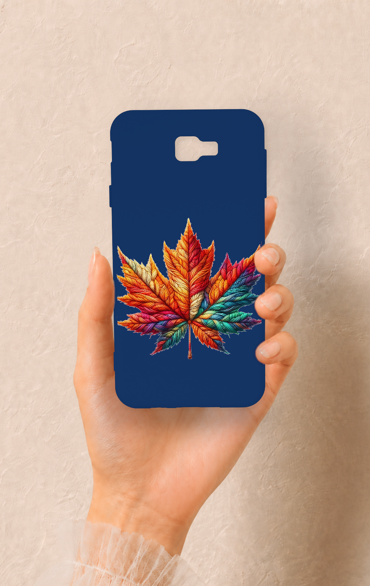 Samsung J7 Prime Uyumlu Renkli Yaprak Desenli Silikon Kılıf