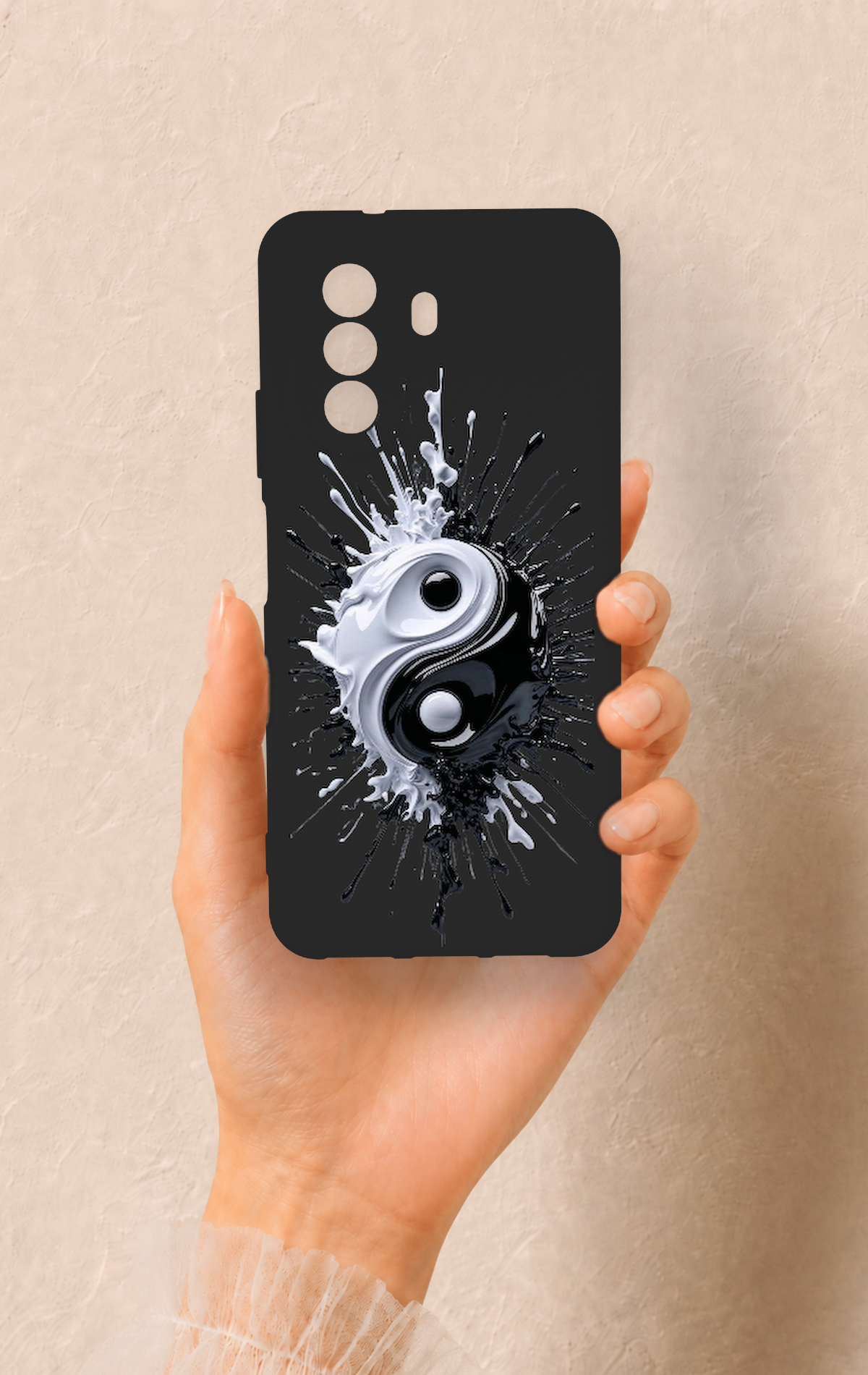 Huawei Nova Y70 Uyumlu İyi ve Kötü Desenli Silikon Kılıf