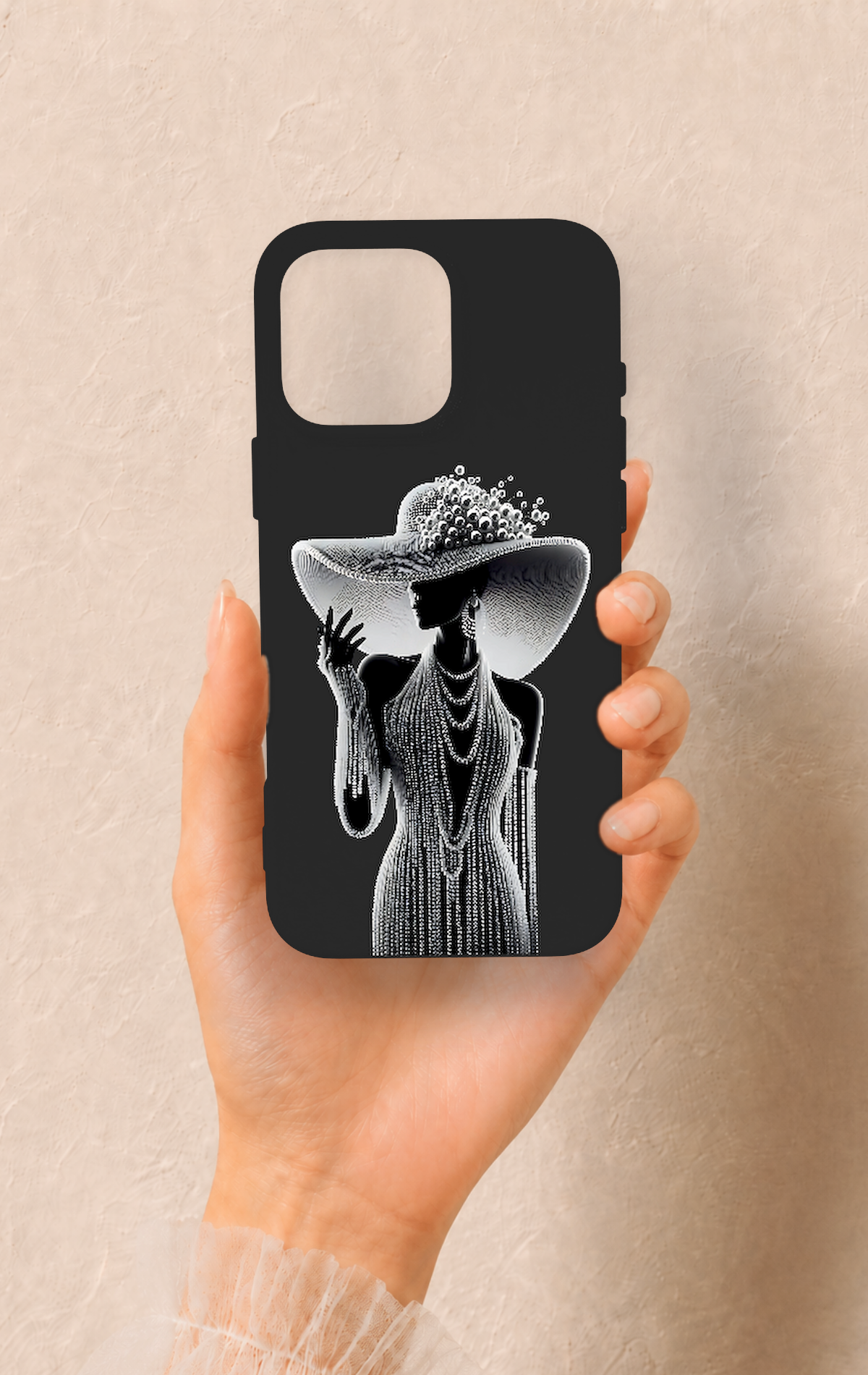 iPhone 16 Pro Max Uyumlu Lady Desenli Silikon Kılıf