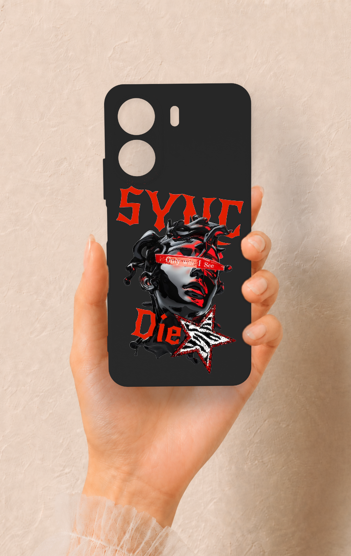 Redmi 13C Uyumlu Sync Die Desenli Silikon Kılıf