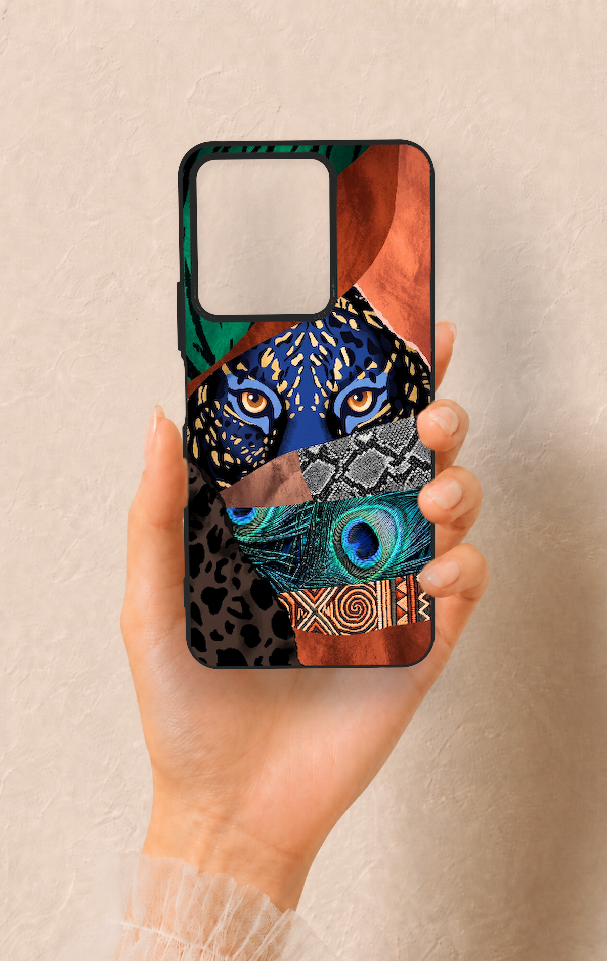 Vivo Y35 Uyumlu Amazon Kaplan Desenli Silikon Kılıf