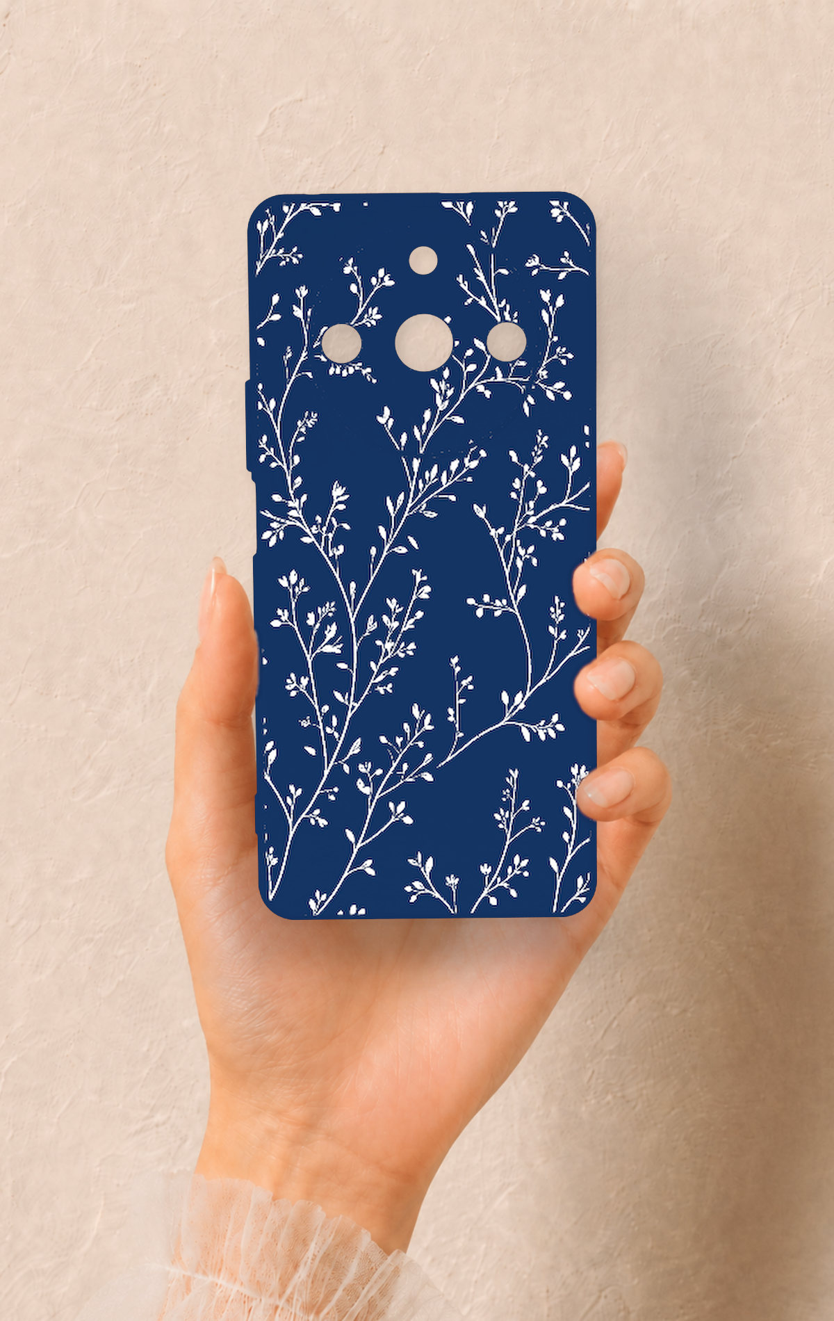 Realme 11 Pro Uyumlu İnce Yaprak Dalı Desenli Silikon Kılıf