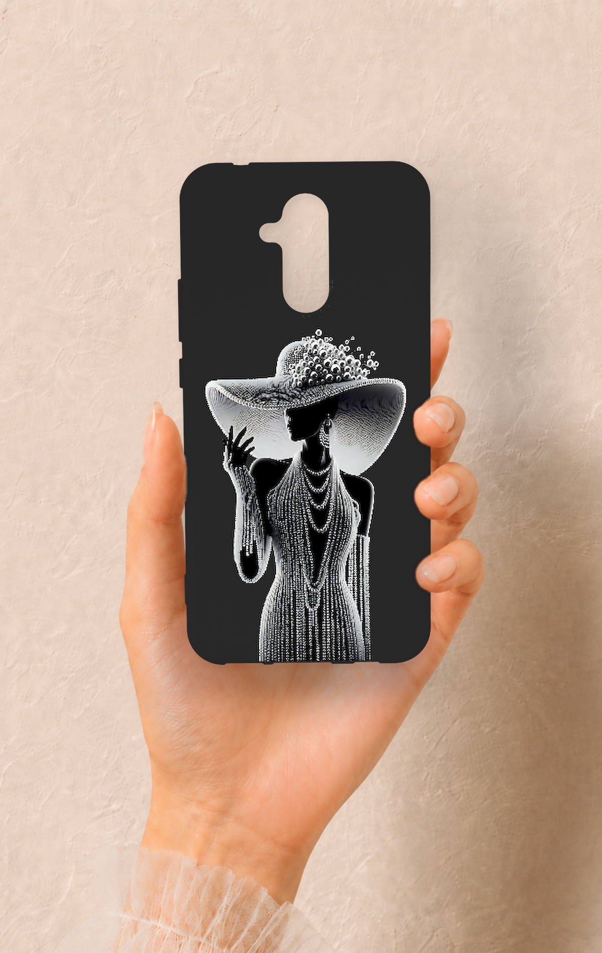 Huawei Mate 20 Lite Uyumlu Lady Desenli Silikon Kılıf