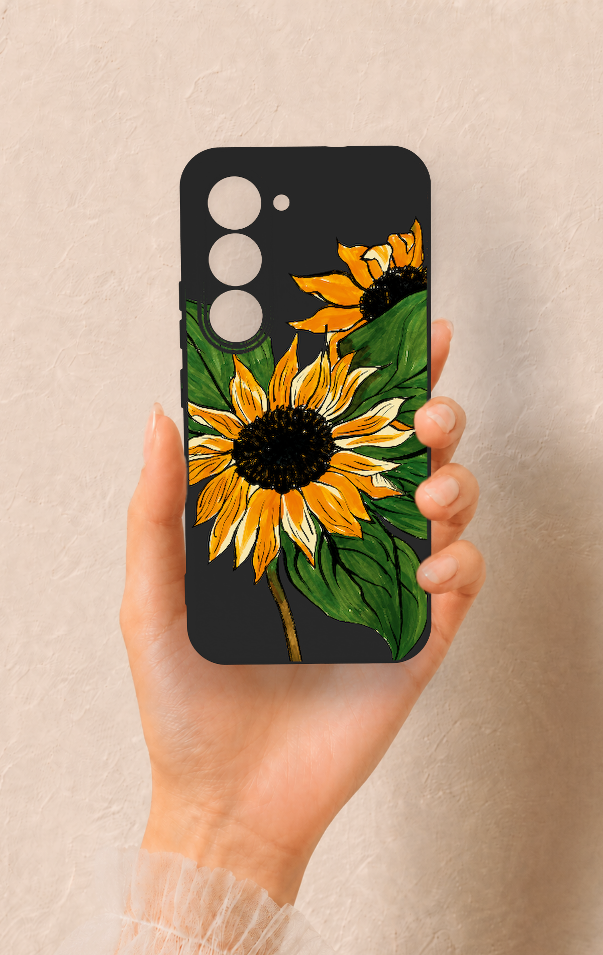 Tecno Spark 40 Pro Uyumlu Ay Çiçeği Desenli Silikon Kılıf