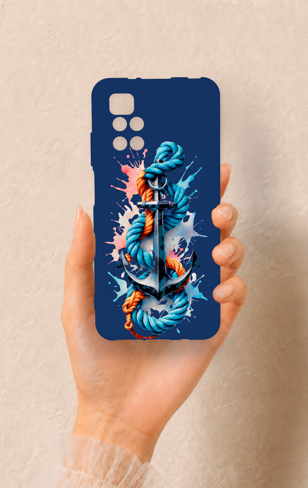 Redmi 10 2022 Uyumlu Anchor Desenli Silikon Kılıf