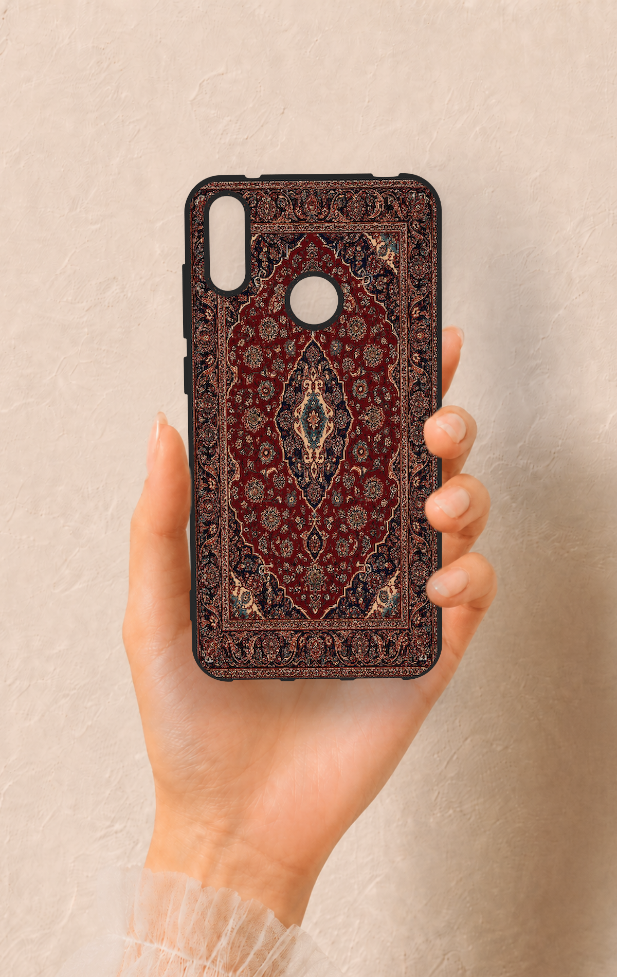 Huawei Y7 2019 Uyumlu Acem Halı Desenli Silikon Kılıf